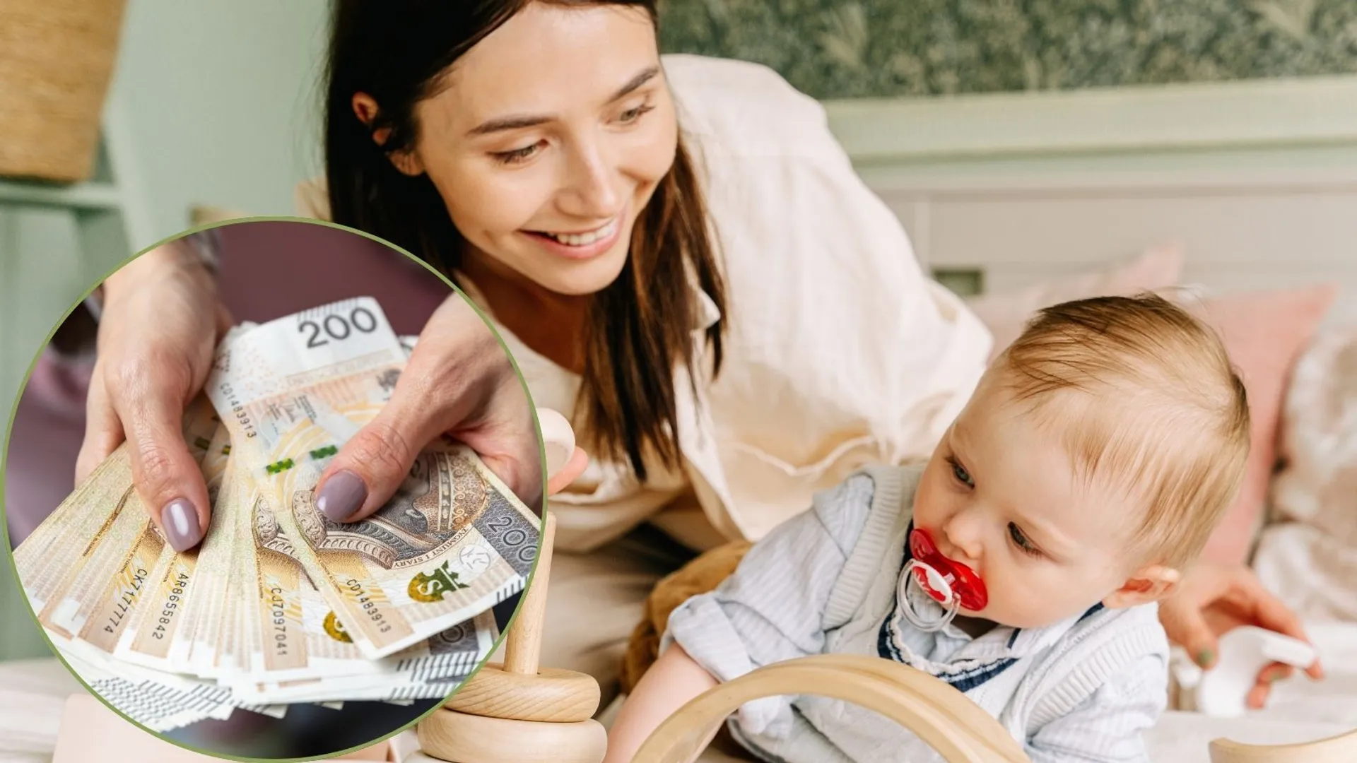 Mama z dzieckiem, pieniądze