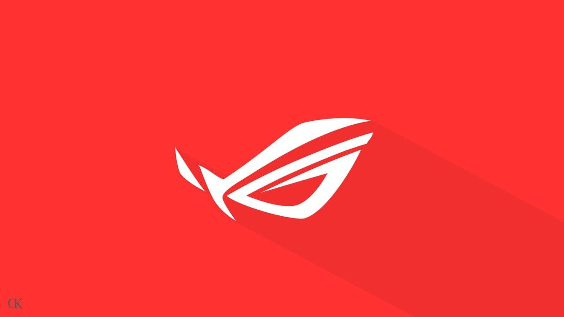 Logo ASUS ROG Phone na czerwonym tle