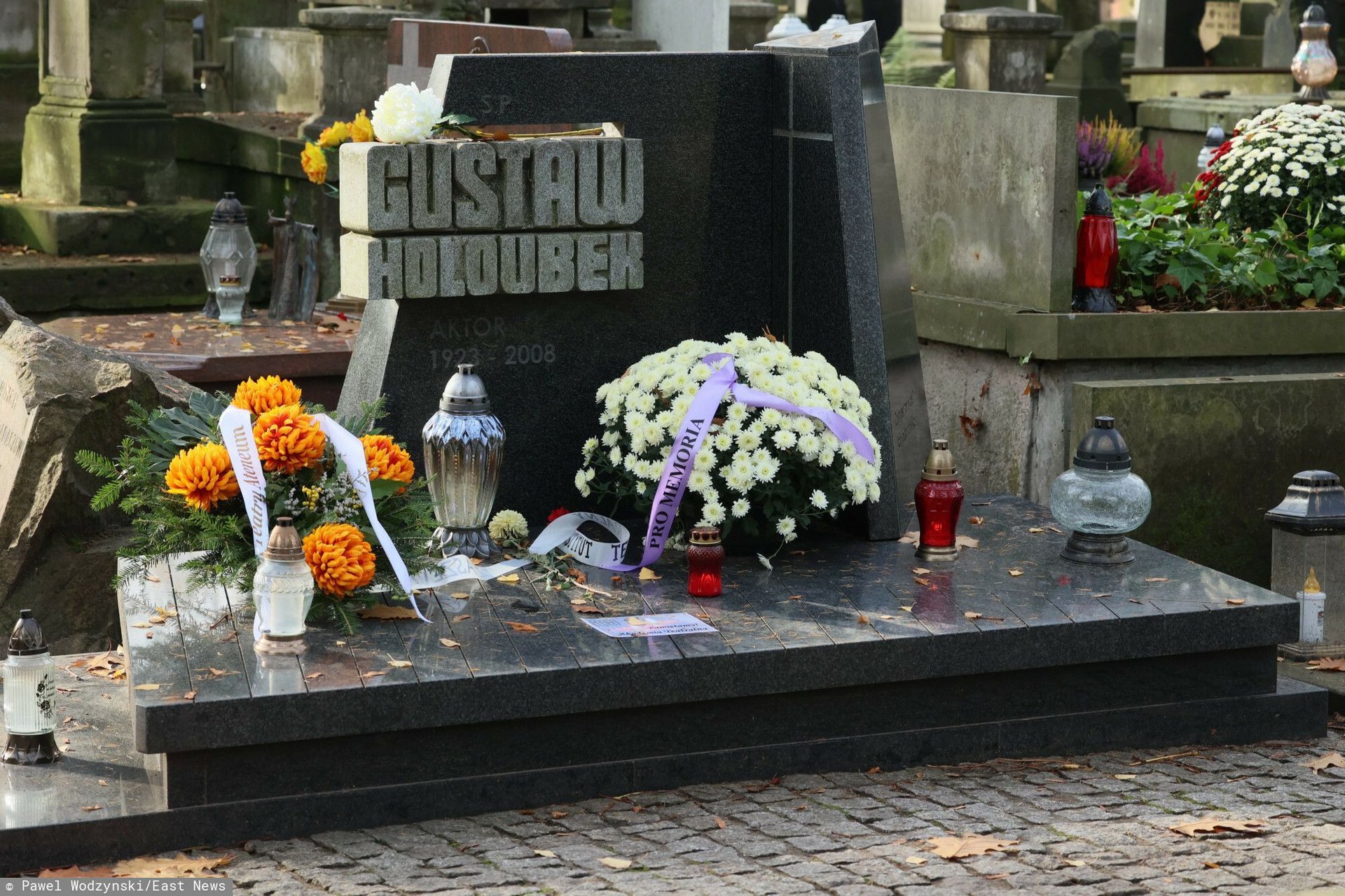 Gustaw Holoubek zmarł 14 lat temu. Wdowa po artyście pokazała grób męża i zwróciła się do internautów
