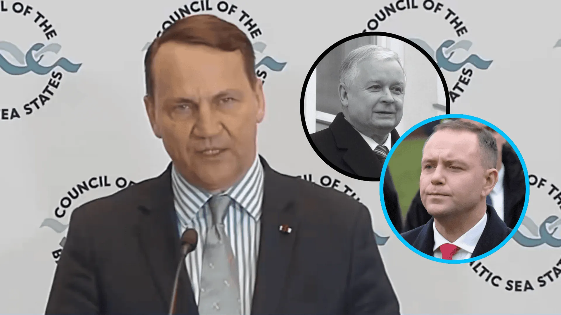 Radosław Sikorski, Lech Kaczyński (w kółku), Karol Nawrocki (w kółku)