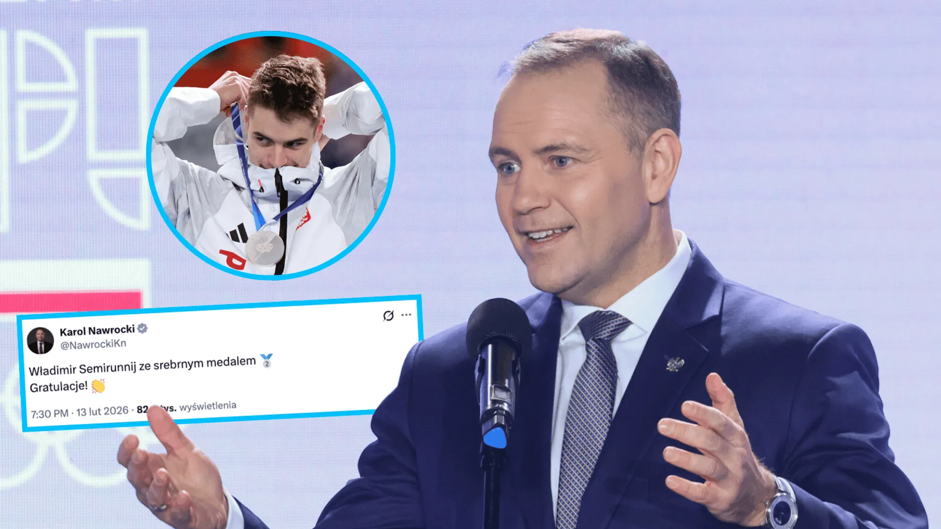 Karol Nawrocki, Władimir Siemirunnij, fot. Luca Bruno/Associated Press/East News, Wojciech Olkusnik/East News, Karol Nawrocki/X