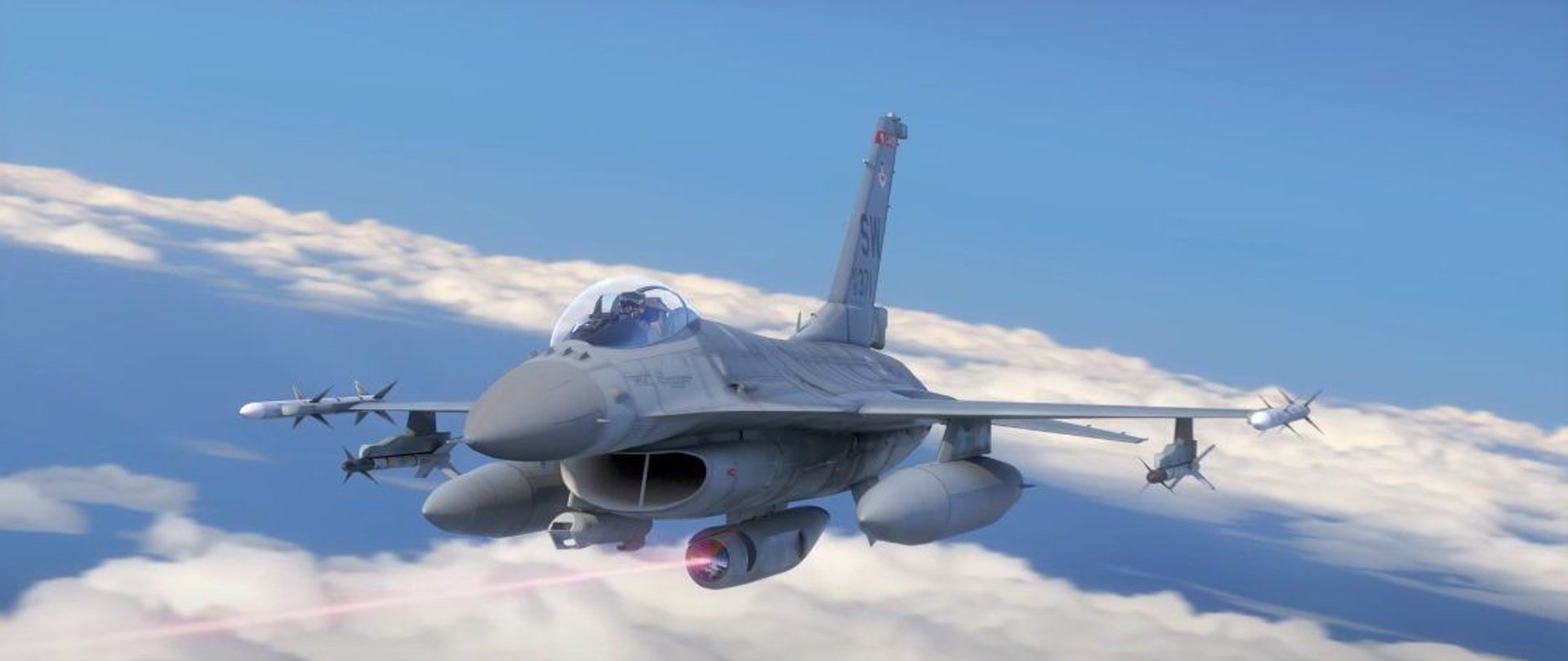 Animacja przedstawiająca działanie systemu laserowego w amerykańskich myśliwcach.