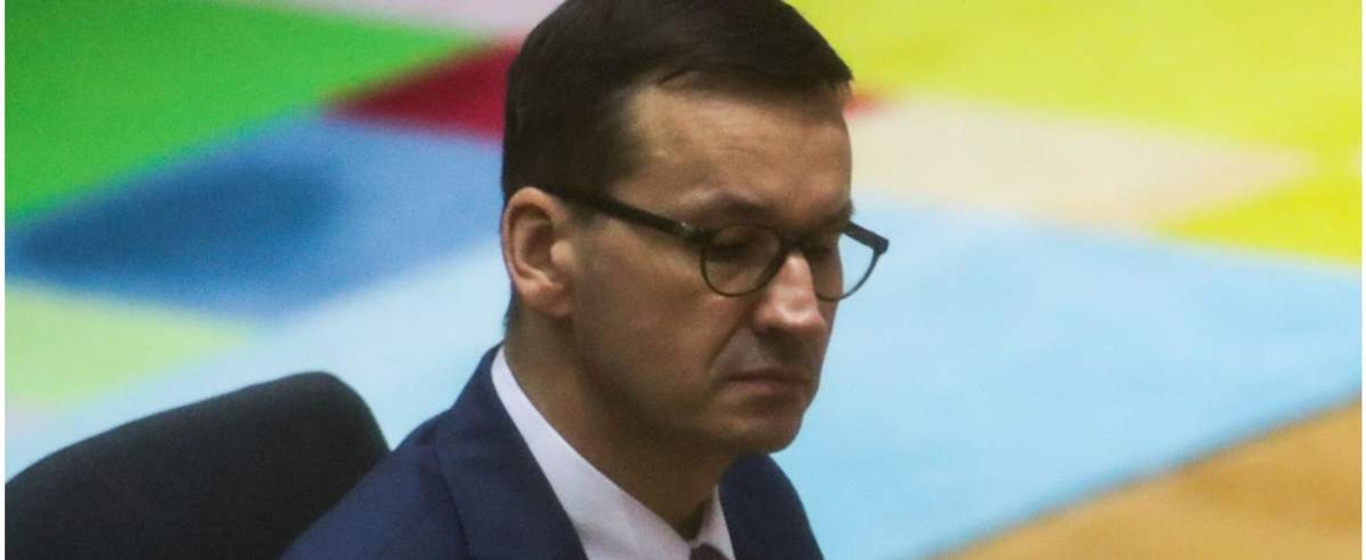Poland's Prime Minister Mateusz Morawiecki attends a round table meeting during an EU summit at the European Council building in Brussels, on December 11, 2020. - EU leaders agreed after a long night of wrangling to set a more ambitious target of cutting 