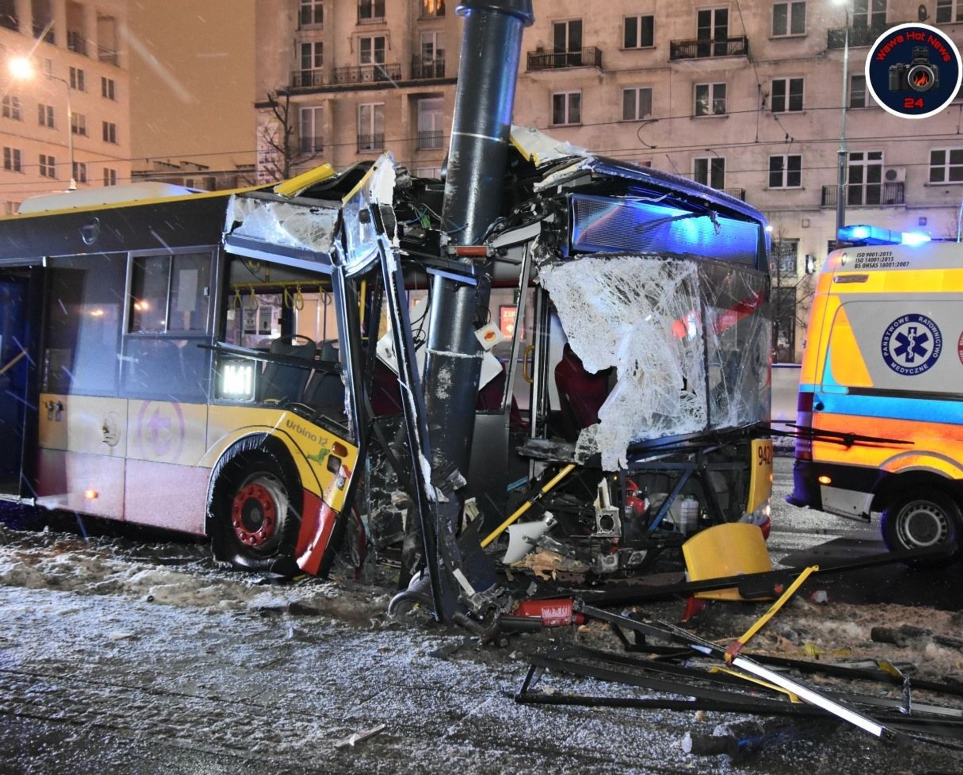 Wypadek autobusu w Centrum