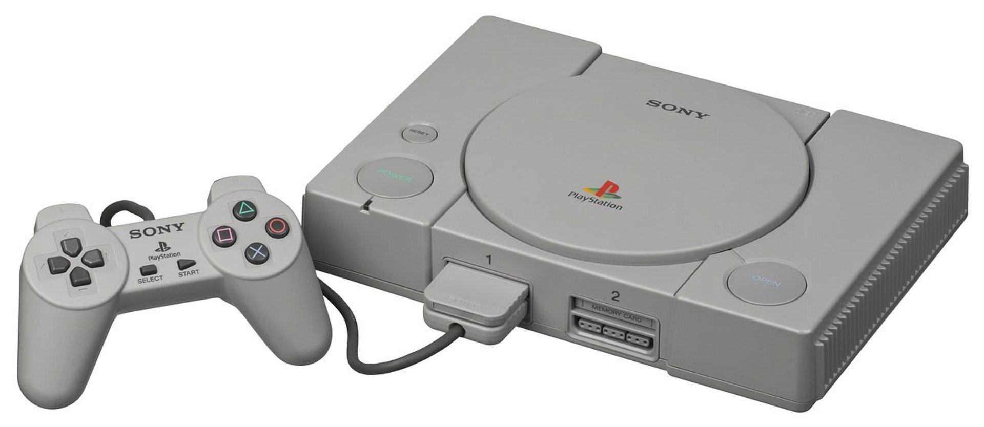 PlayStation 1 wraz z kontrolerem