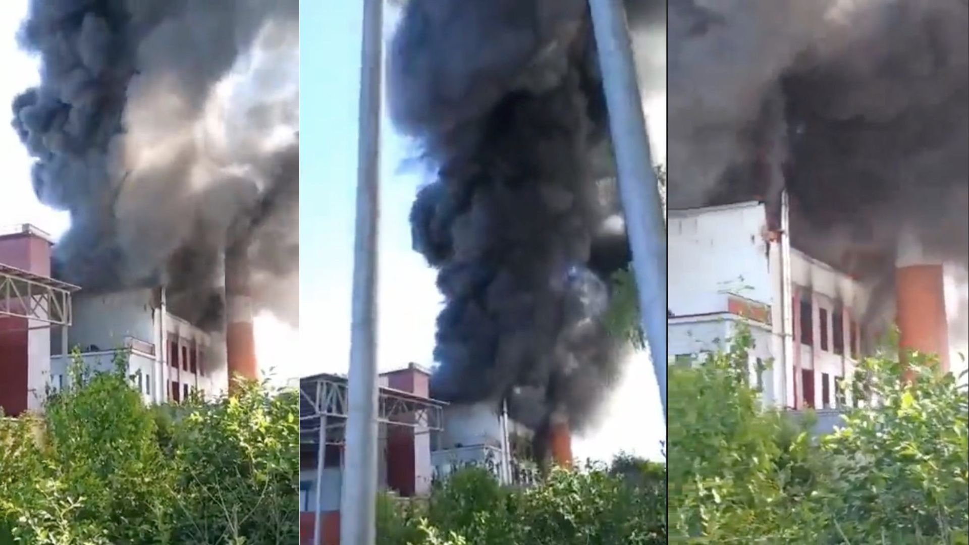 Pożar w fabryce farb i lakierów w Moskwie