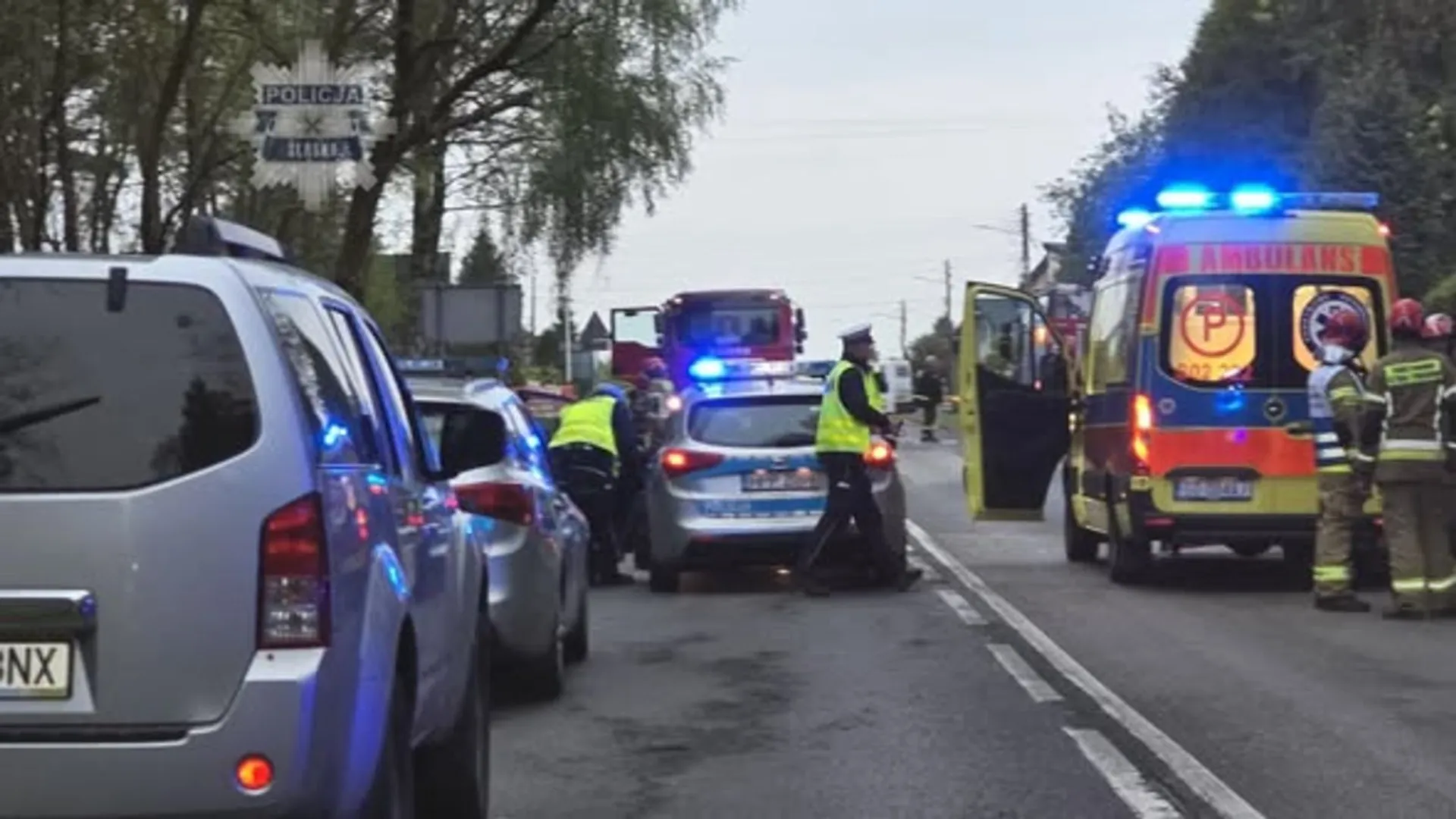 wypadek, policja
