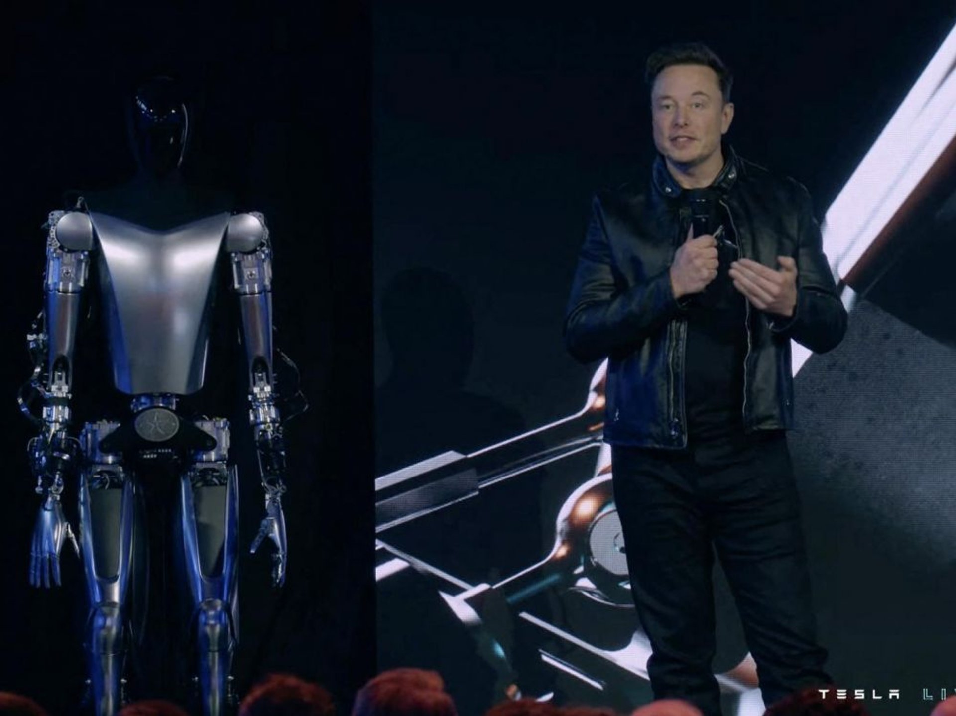Elon Musk oraz Teslabot(Optimus)