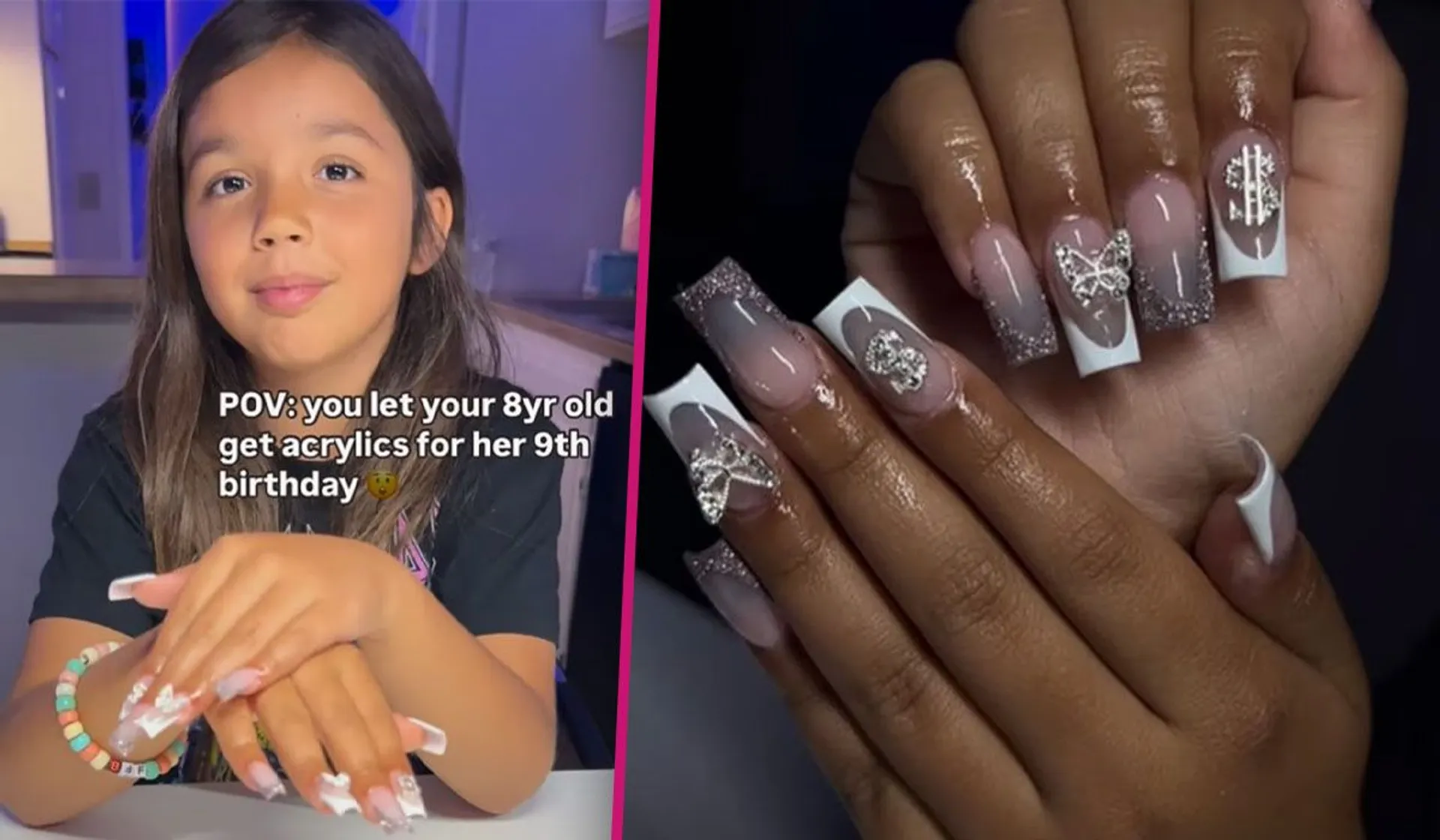 9-latka z akrylowymi paznokciami