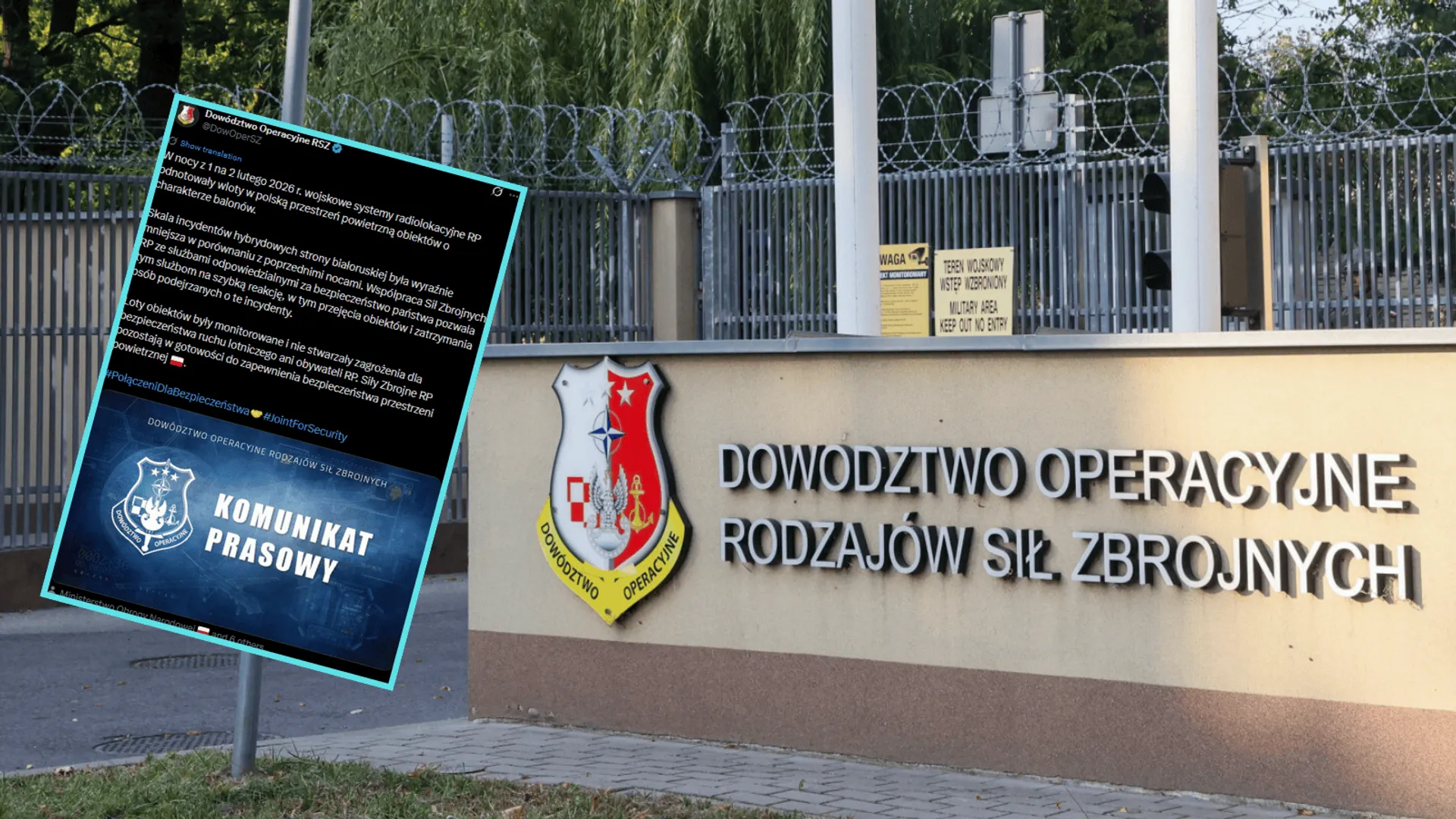 Incydenty powietrzne na wschodniej granicy. Jest komunikat