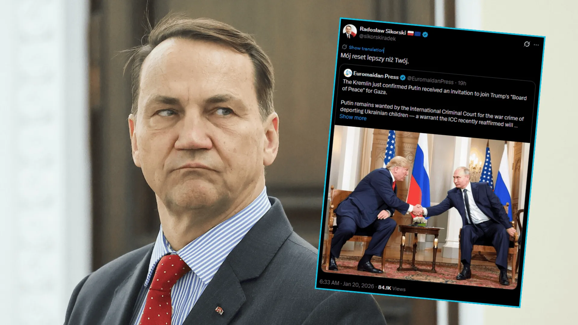 Sikorski i zdjęcie Trumpa