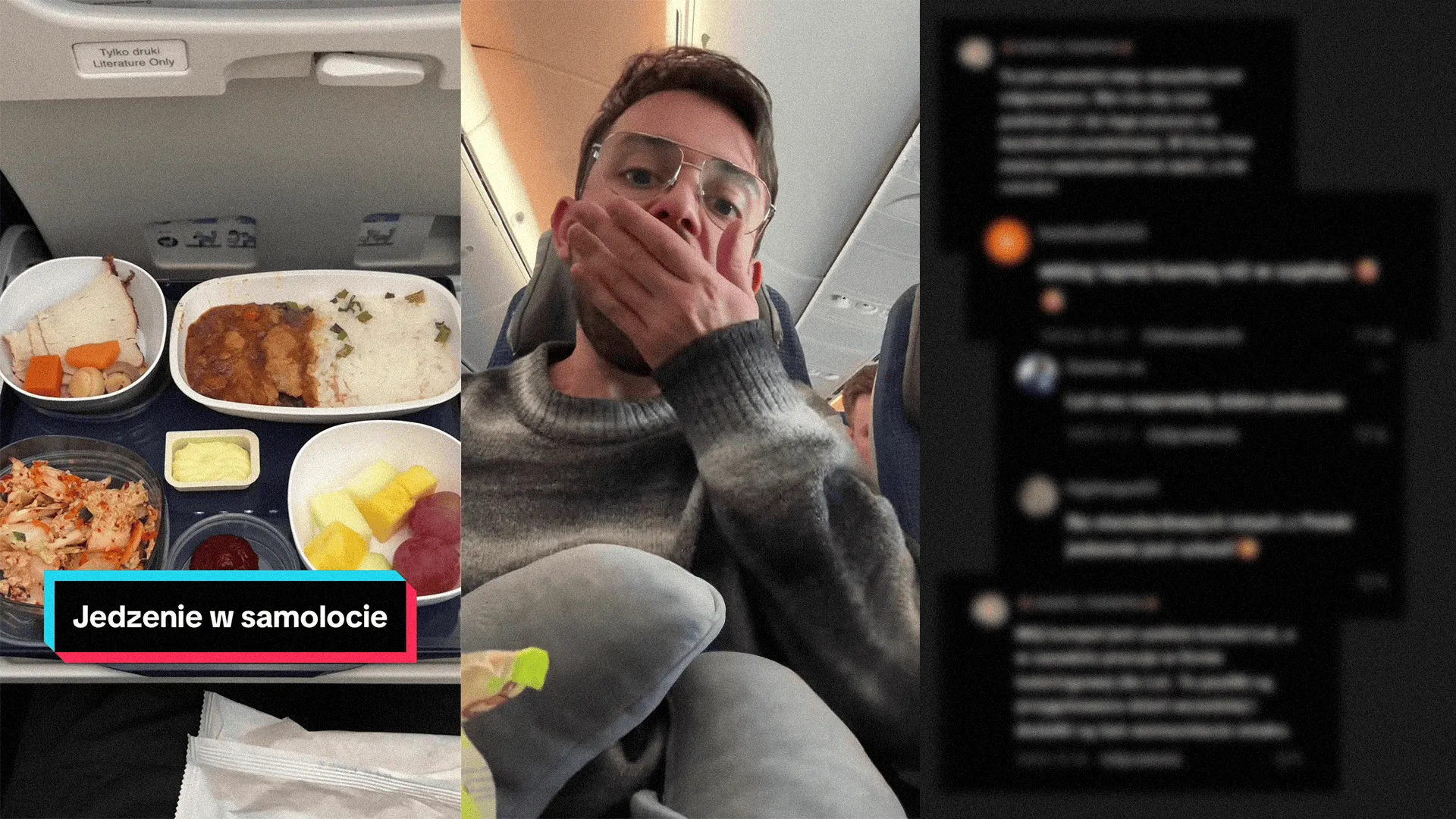 Jak wygląda jedzenie w Dreamlinerze LOT do Korei? Tiktoker pokazał posiłki na pokładzie