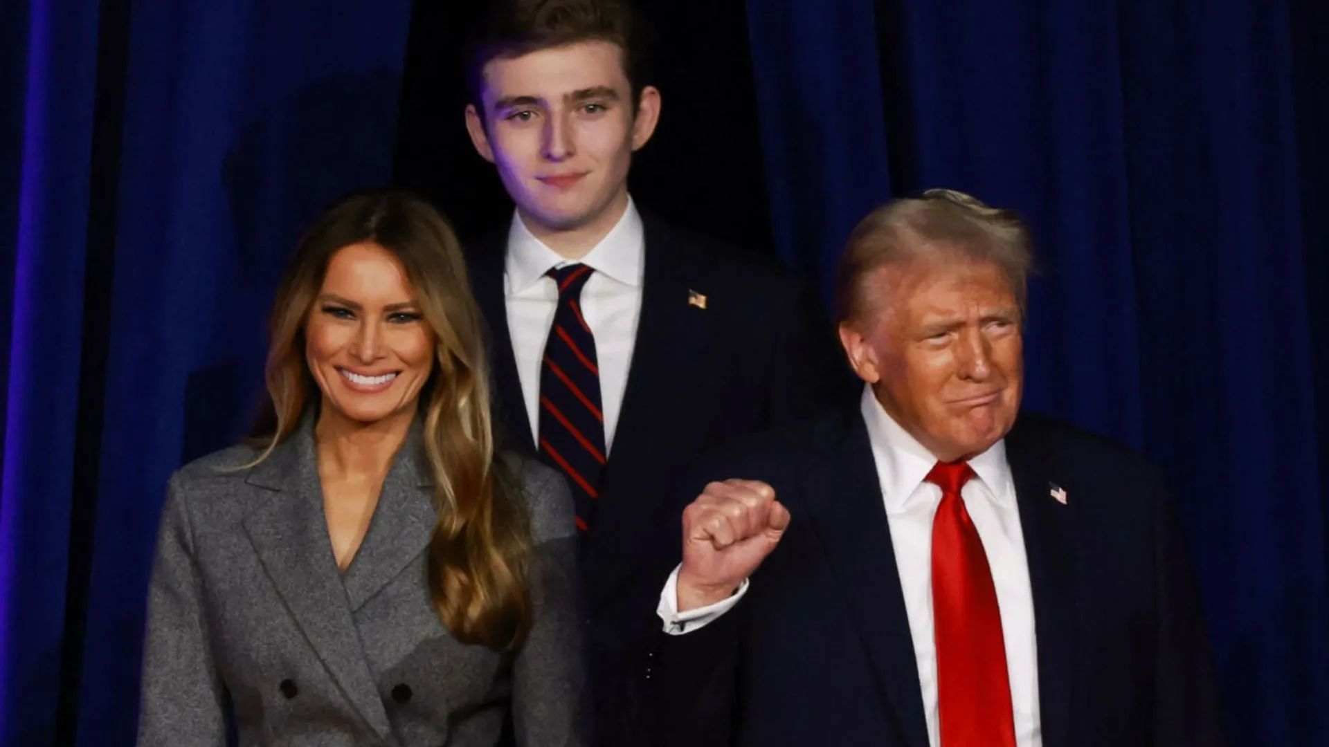 Barron, Melania i Donald Trump, fot. East News
