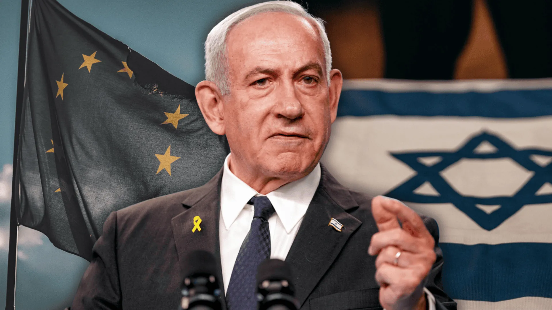 Benjamin Netanyahu, Flaga EU i Izraela