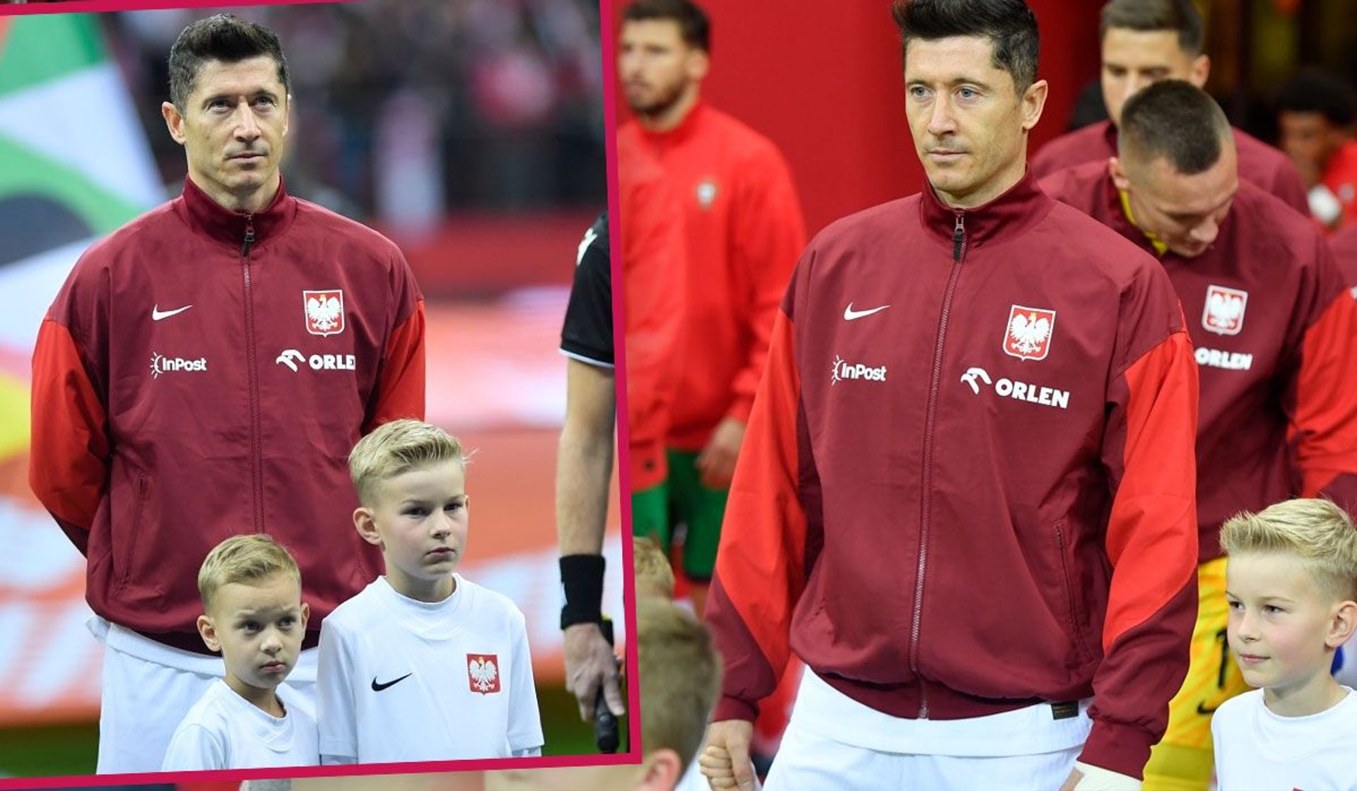 Robert Lewandowski z synami zmarłego strażaka