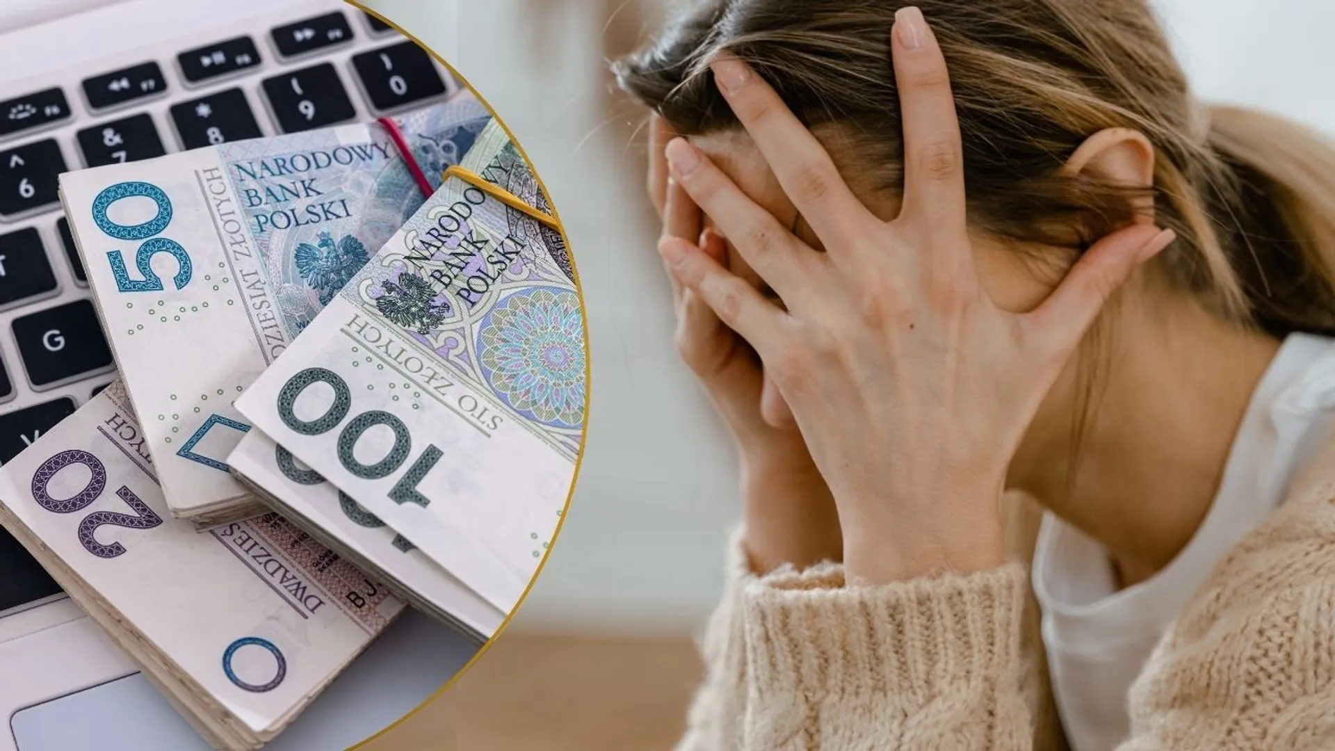 Pieniądze, załamana kobieta