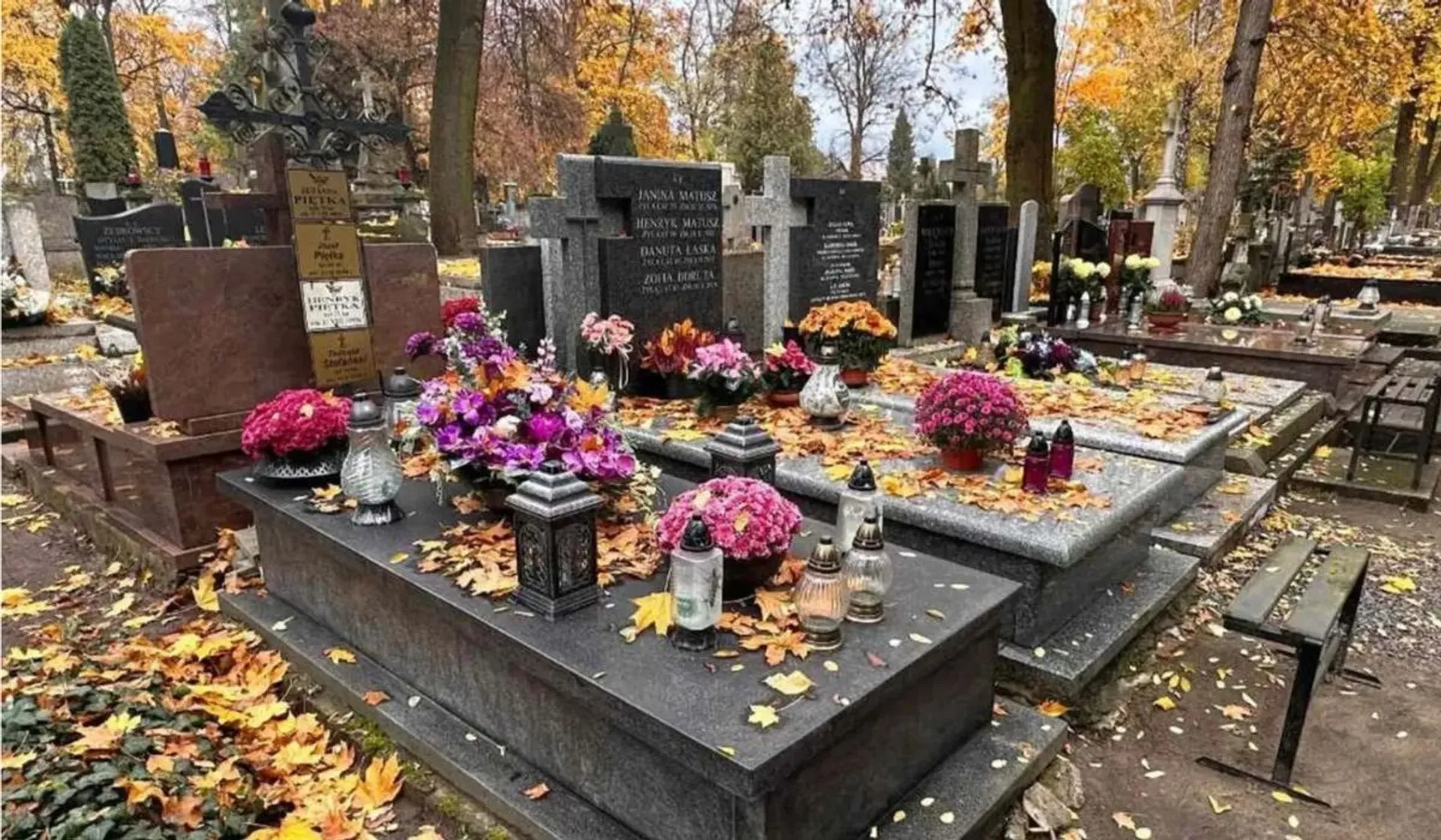Groby na cmentarzu
