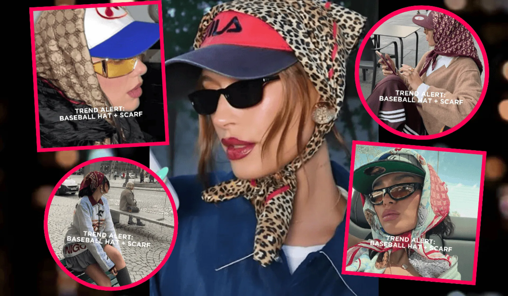 czapka z daszkiem i apaszką