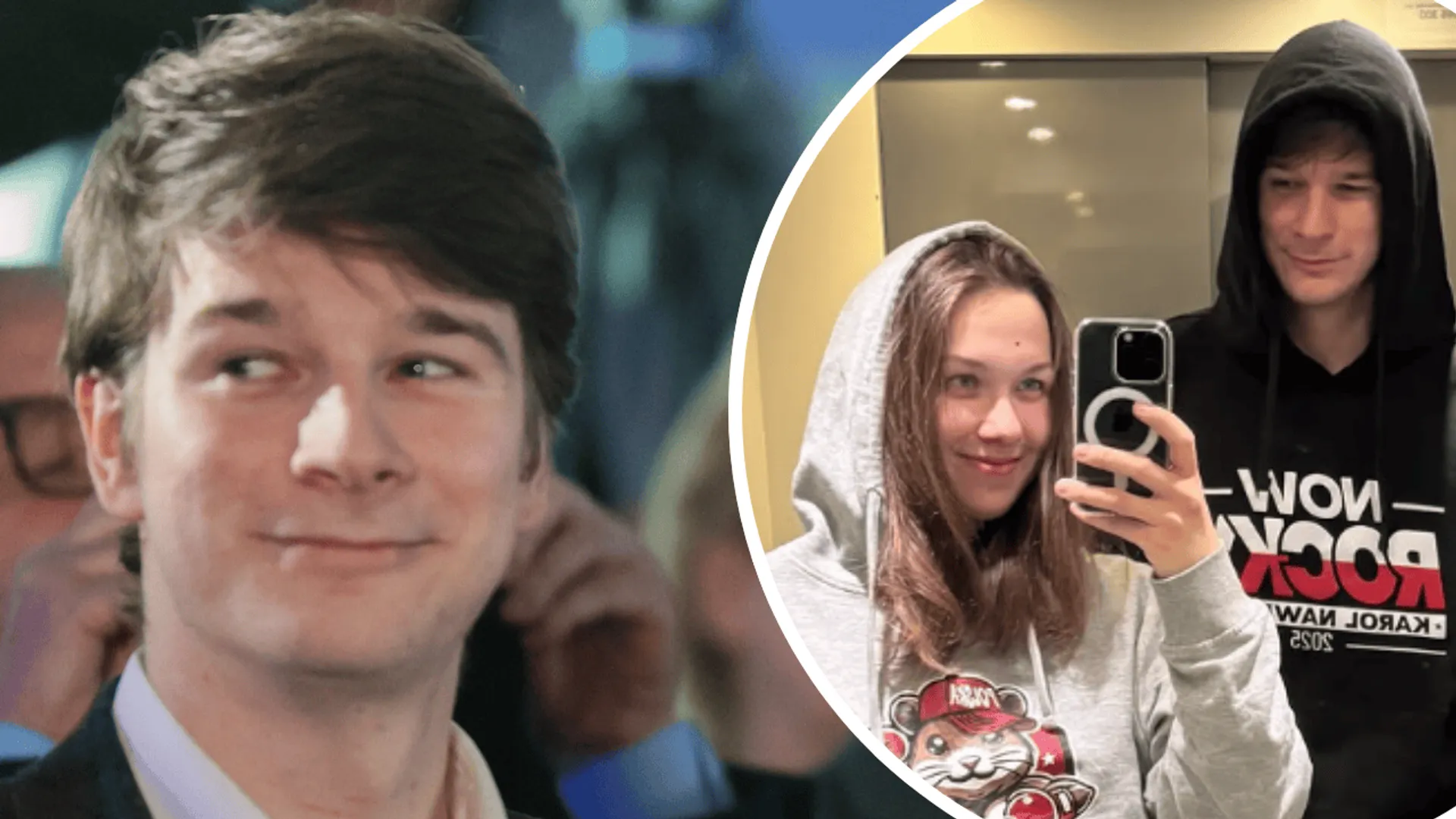 Daniel Nawrocki z dziewczyną