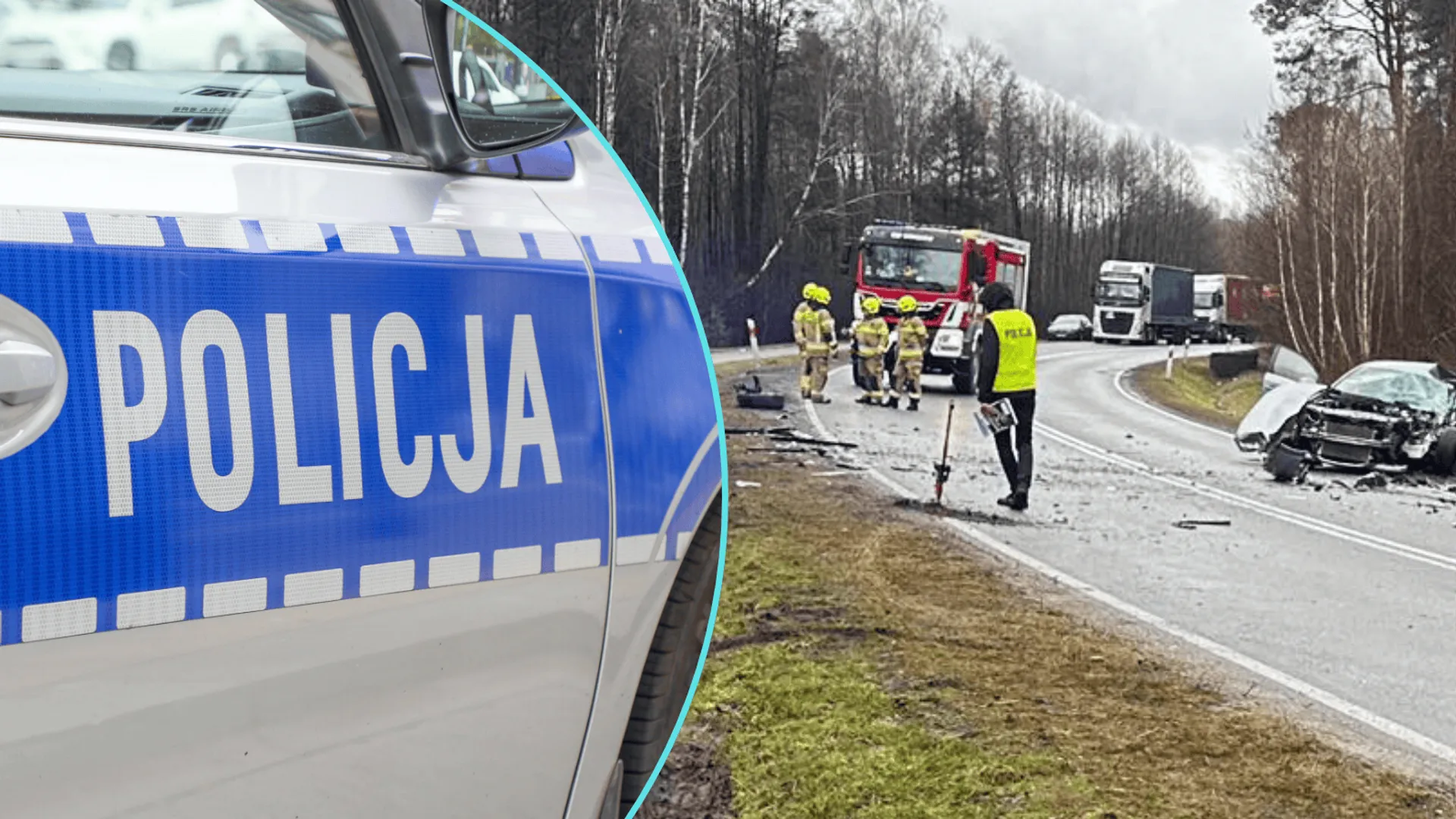 Poważny wypadek na trasie pod Bełchatowem. Służby w akcji, droga całkowicie zablokowana