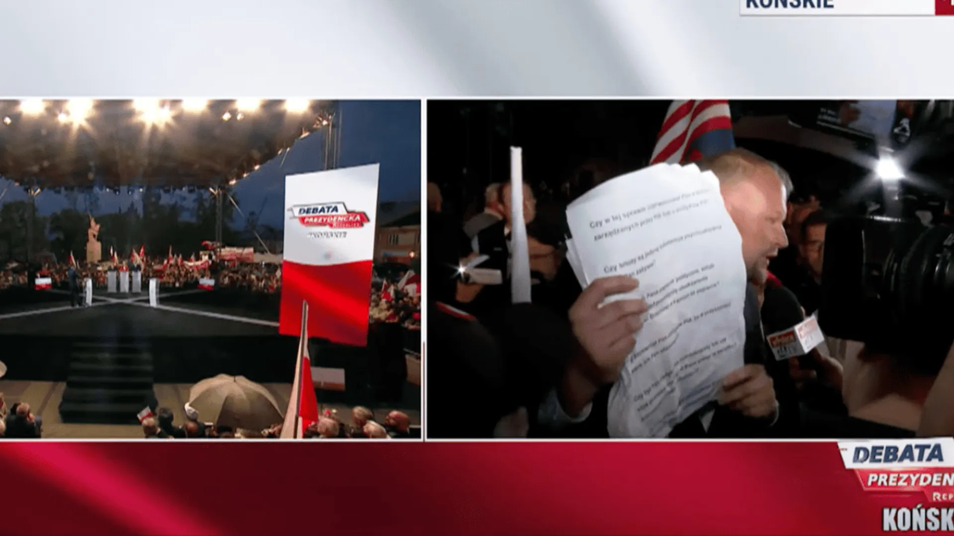 Debata w Końskich, awantura