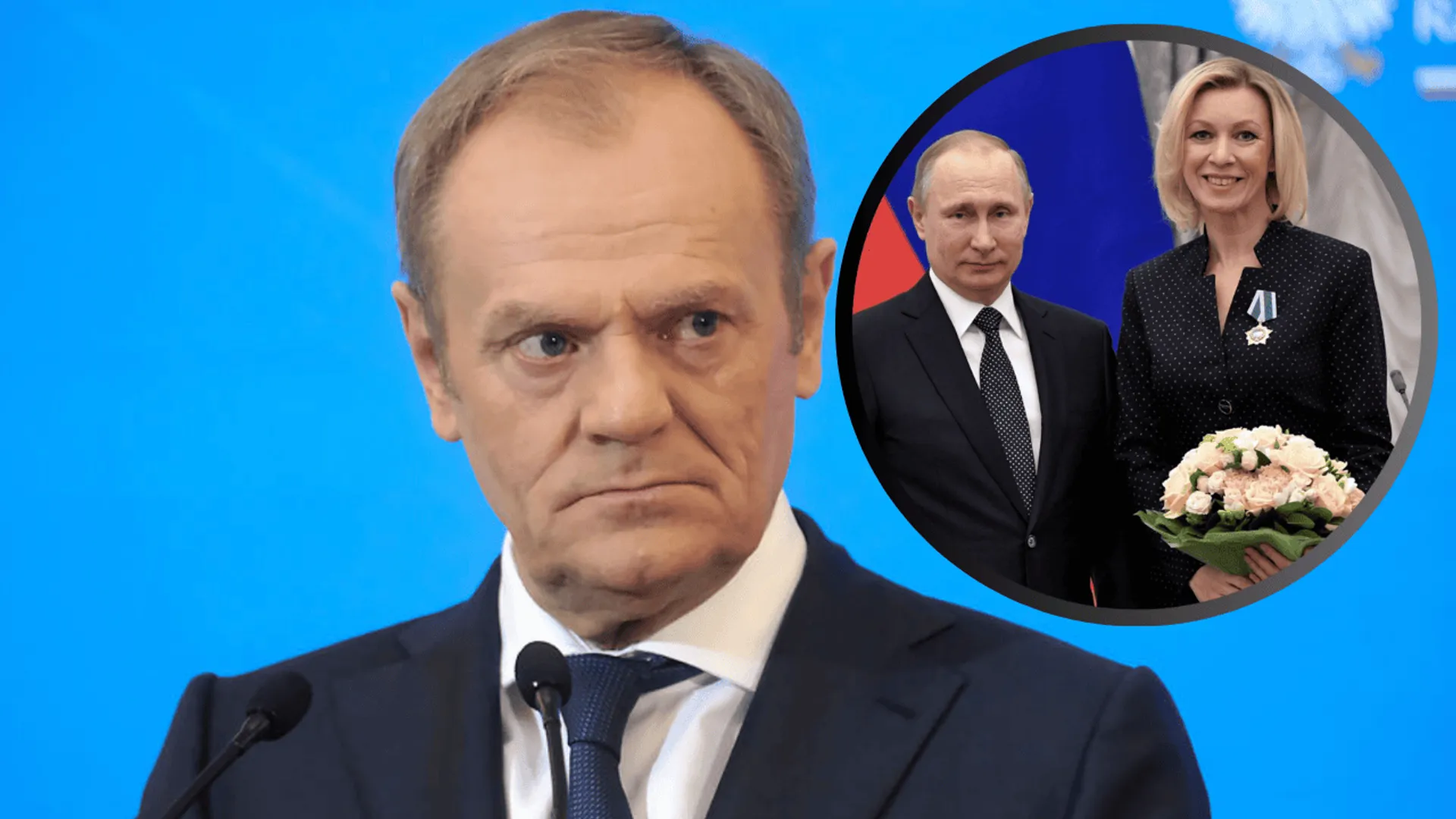 Donald Tusk, Władimir Putin, Marija Zacharowa