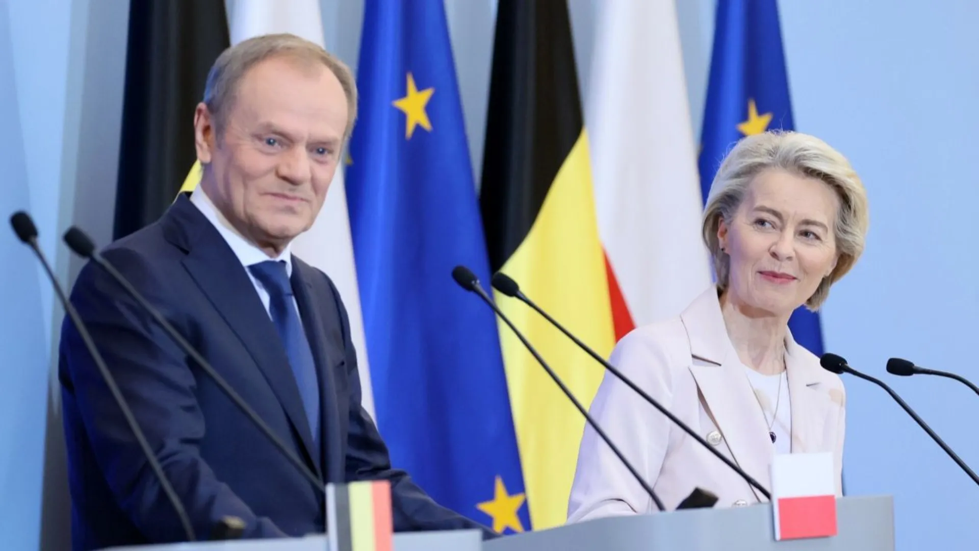 Donald Tusk i Ursula von der Leyen