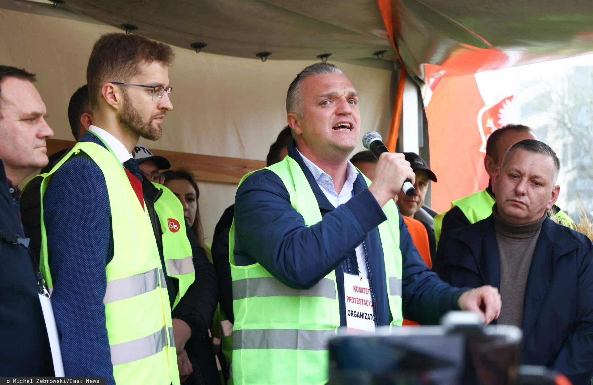 Szczepan Wójcik na strajku rolników
