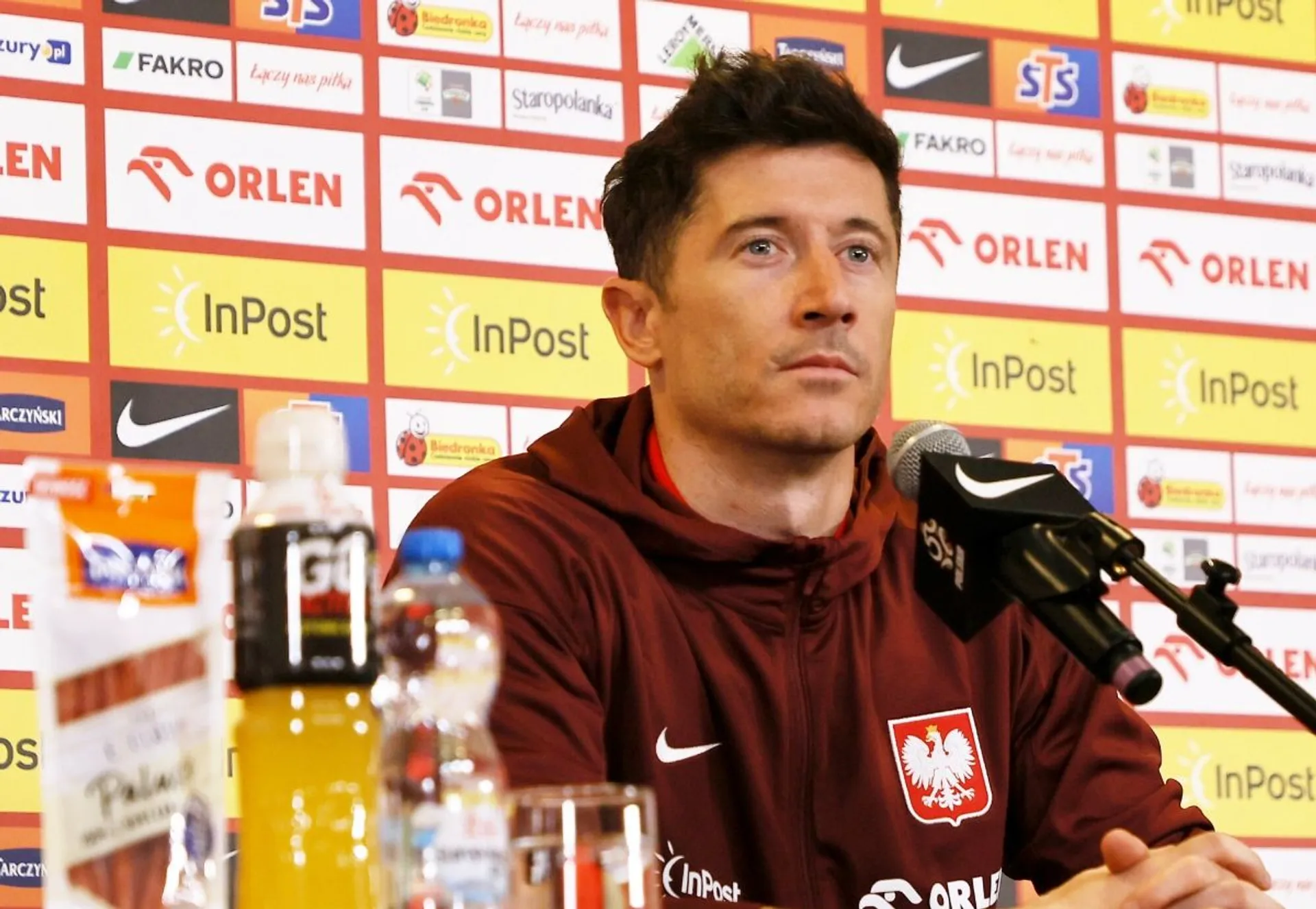 Robert Lewandowski na konferencji prasowej