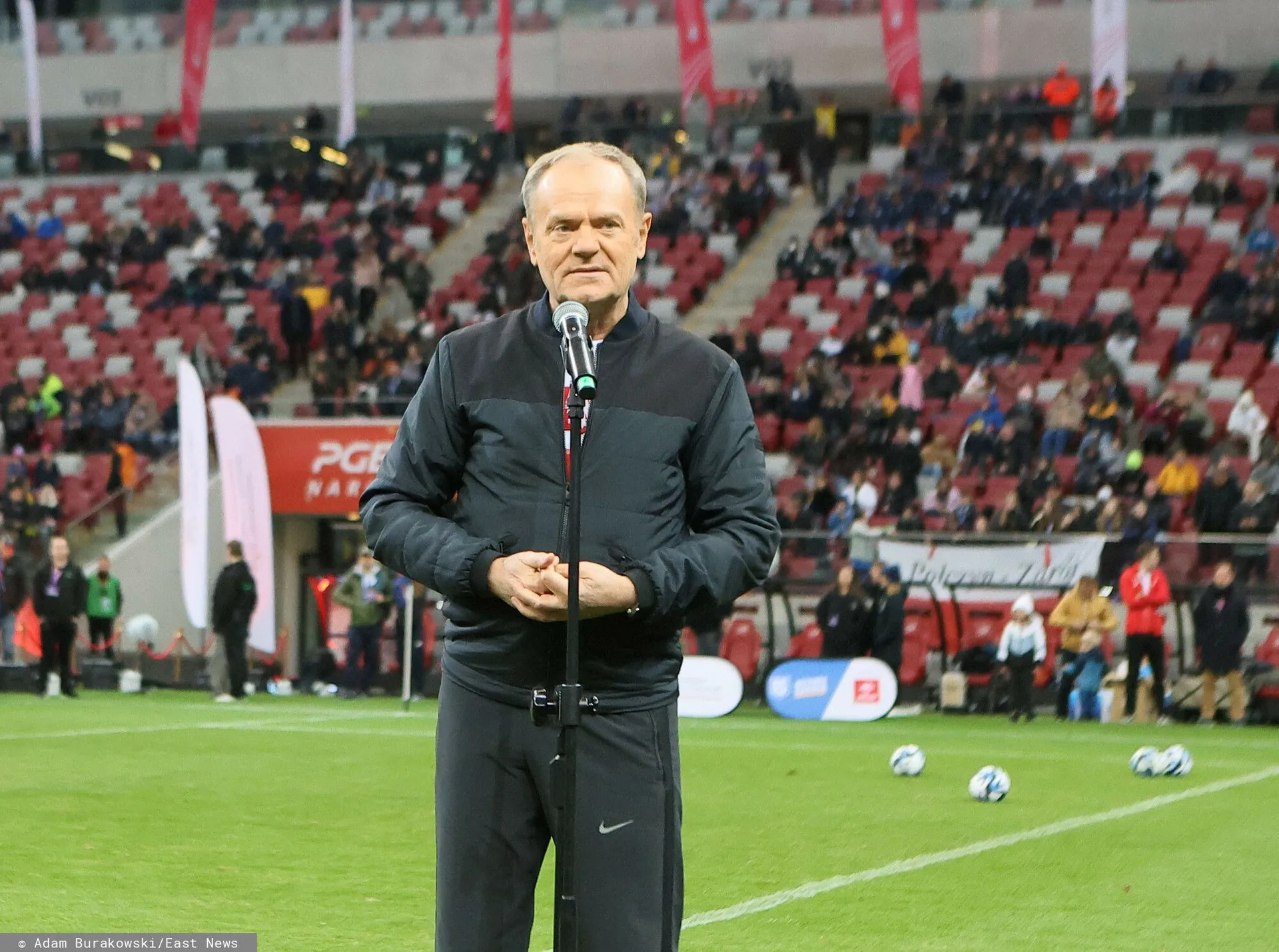 Donald Tusk na stadionie Narodowym