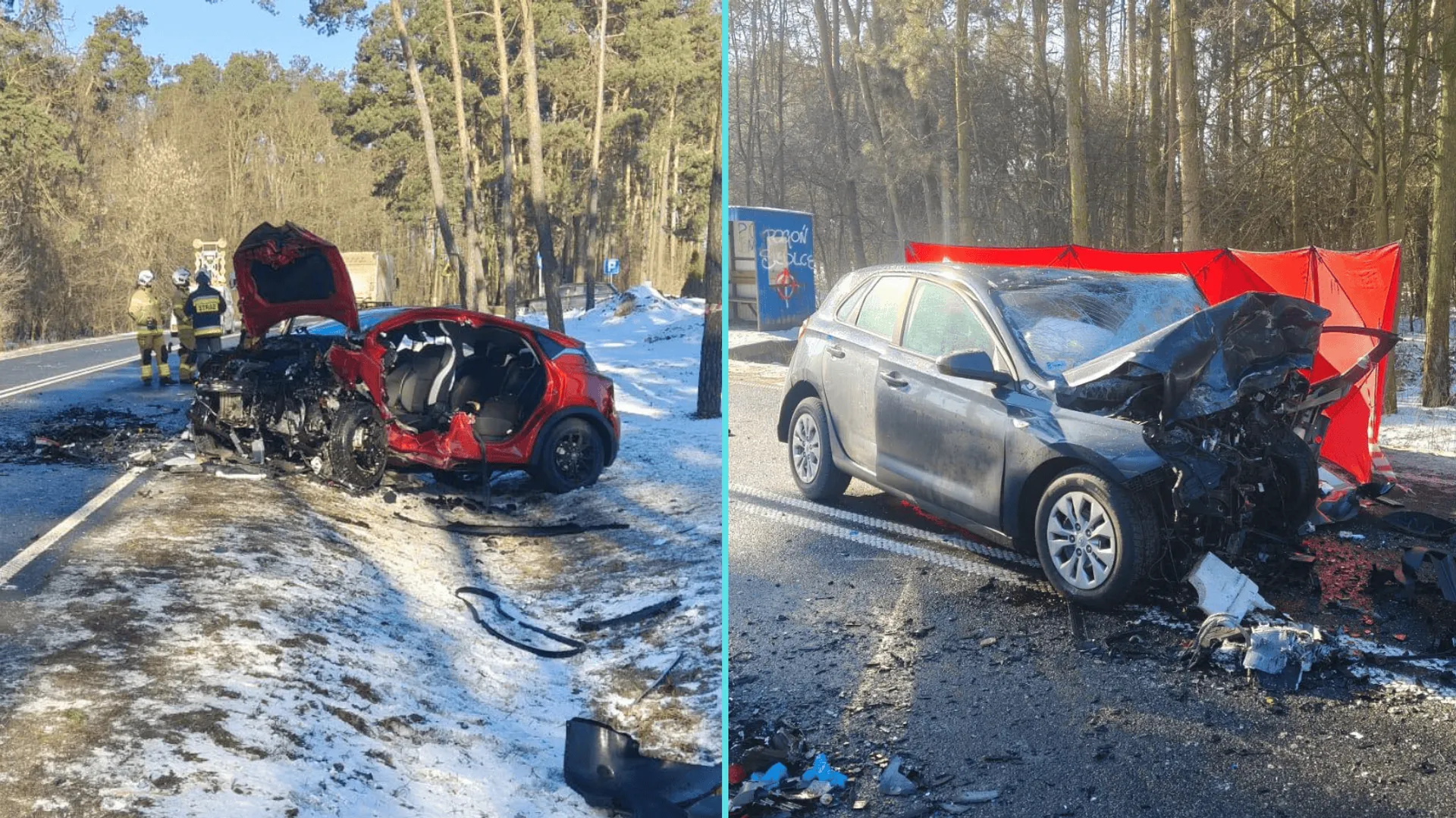 Tragedia na DK63 w Podnieśnie: Jedna osoba nie żyje, druga w stanie ciężkim