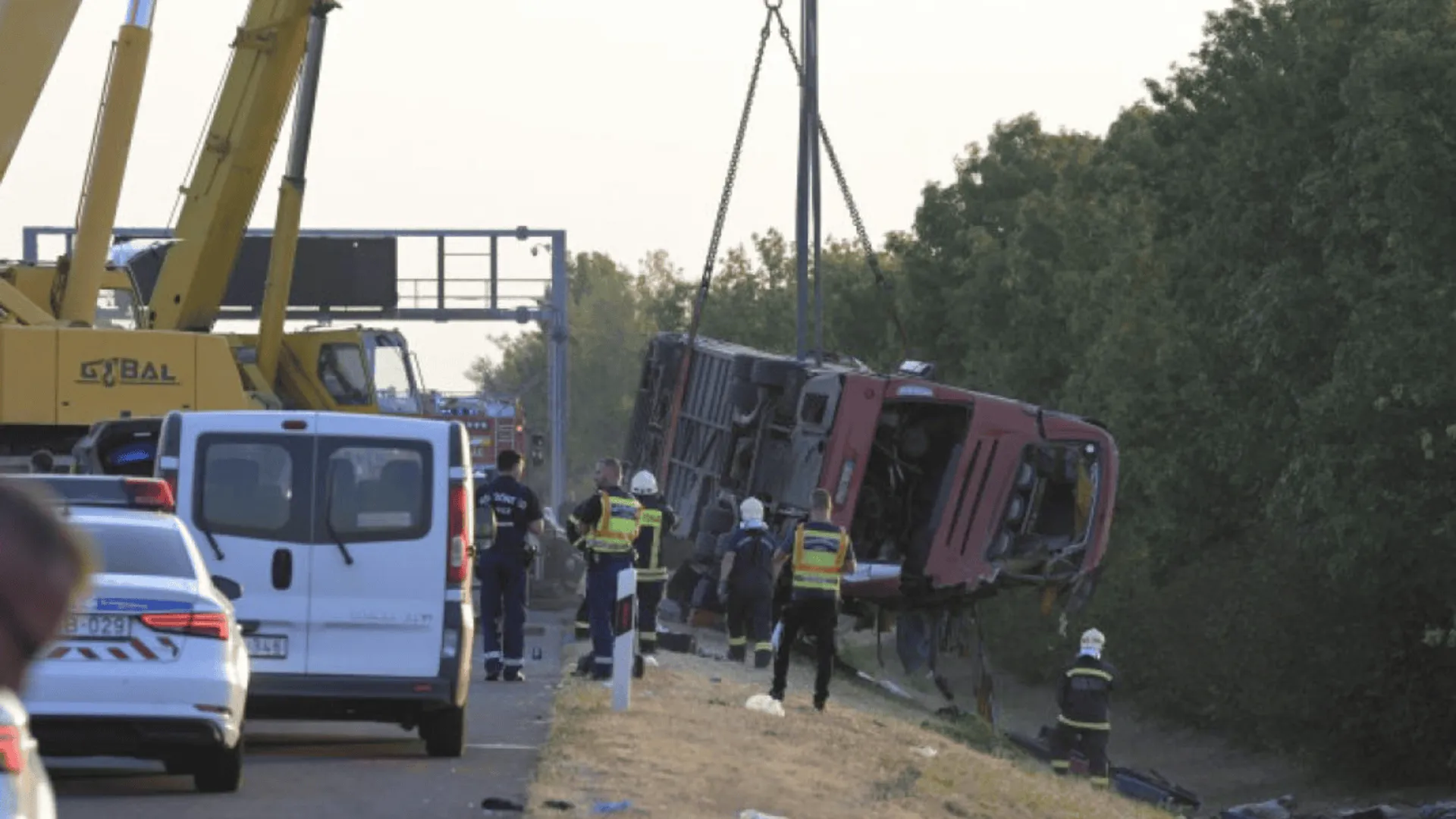 autokar, wypadek Węgry
