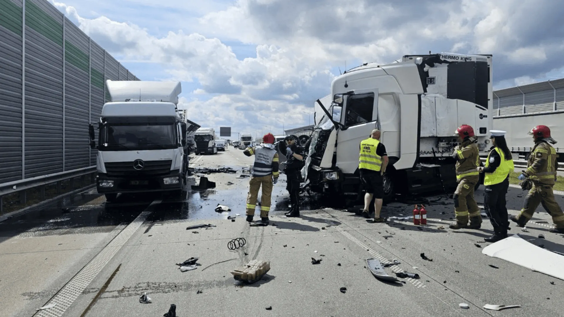 wypadek na autostradzie