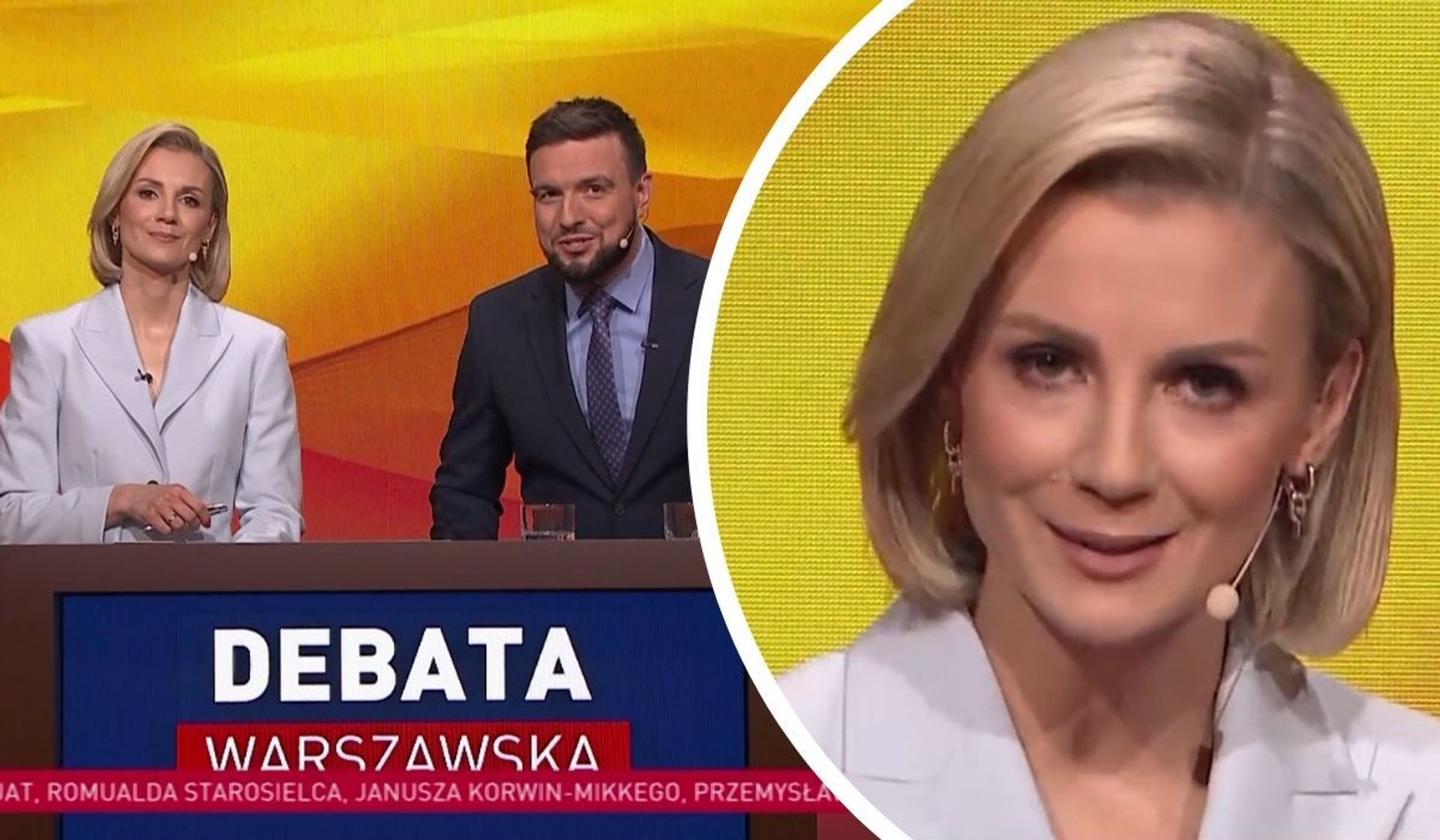 Joanna Dunikowska-Paź i Jakub Sito, Fot. kadr z debaty przedwyborczej, prod. TVP Info