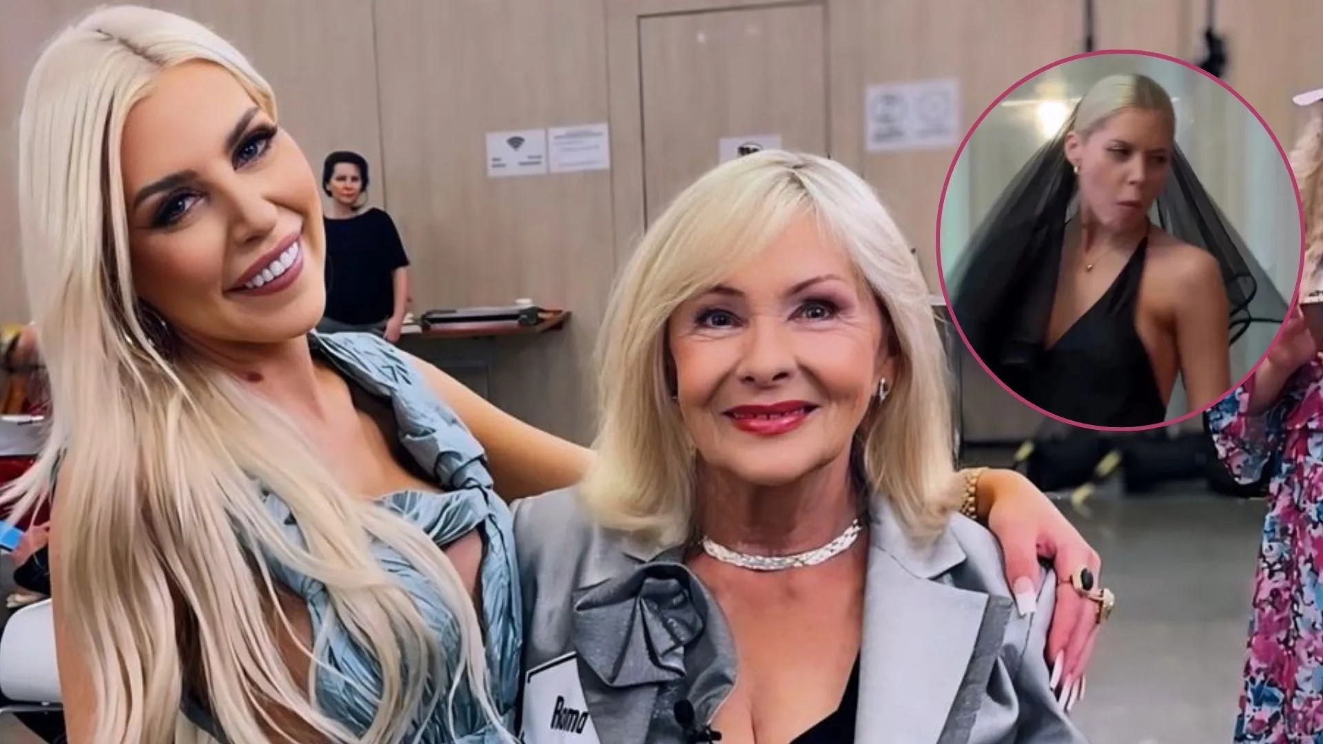 Von Stein w czarnej sukni z welonem na trzecim ślubie babci