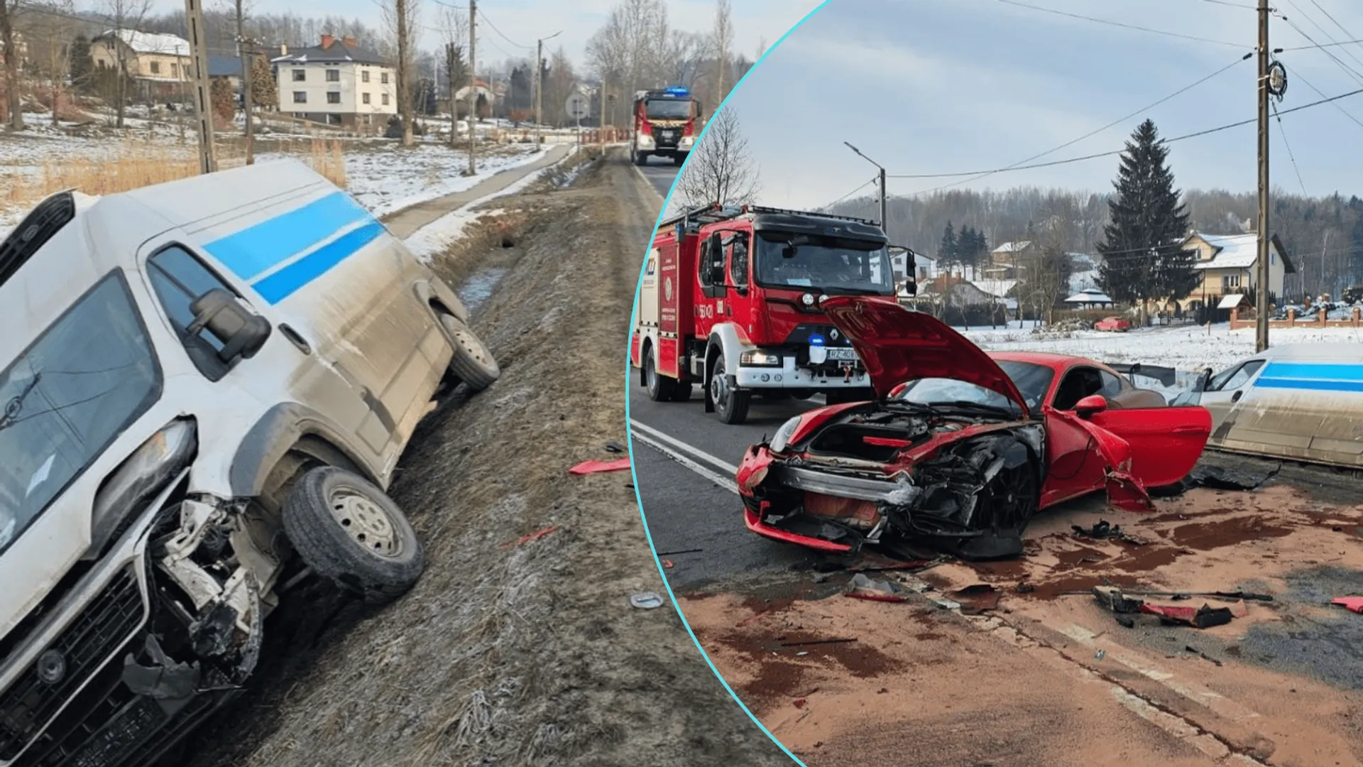 Dramatyczny poranek na DK 19: Karambol w miejscowości Wyżne