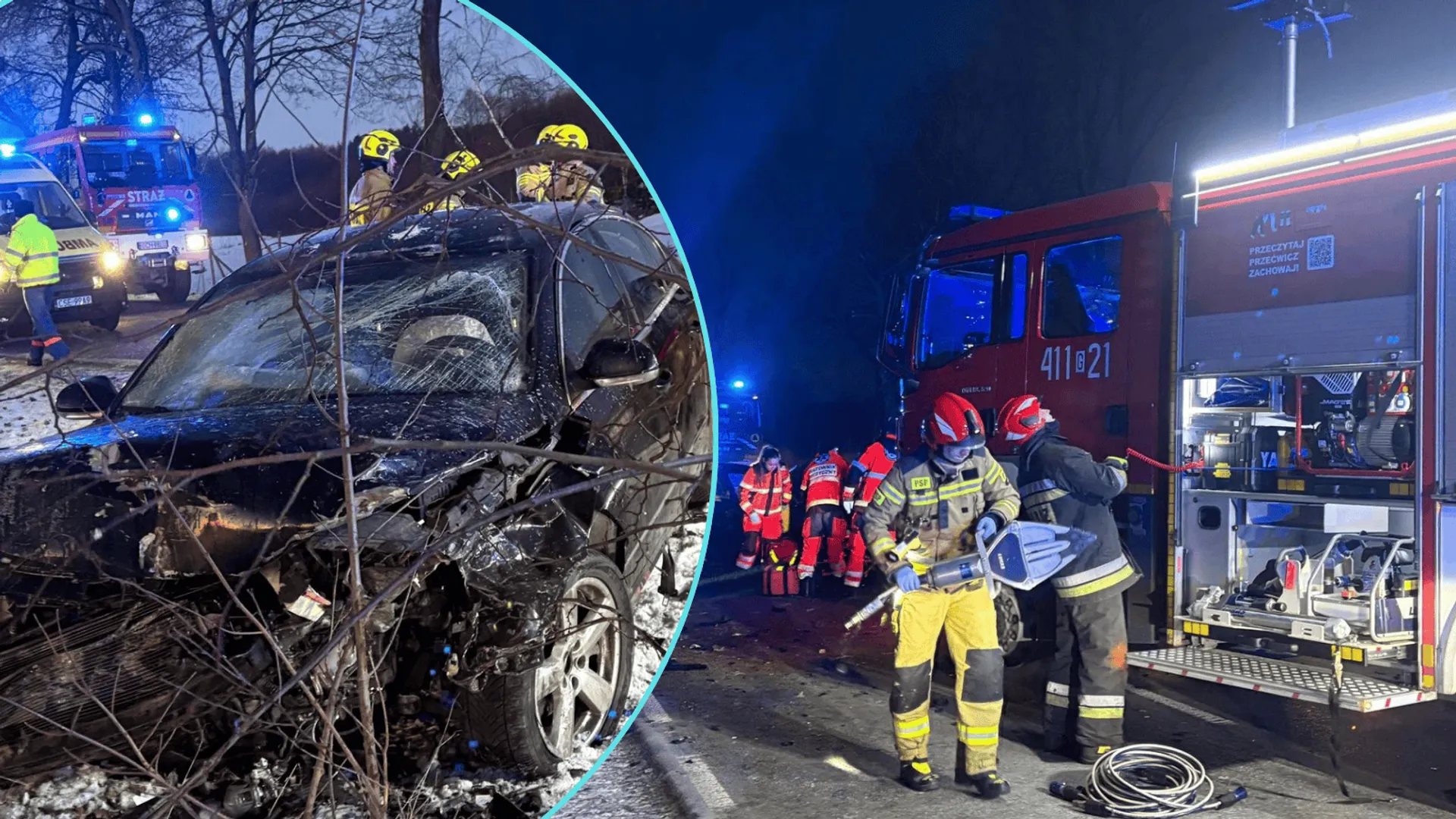 Karambol trzech aut na DW 212 pod Chojnicami. Cztery osoby rannne 