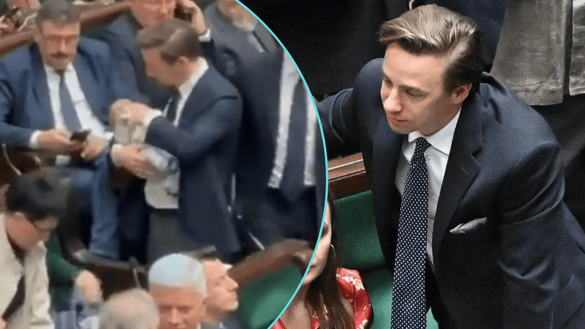 Wicemarszałek Bosak przyszedł na obrady Sejmu z niemowlęciem na rękach