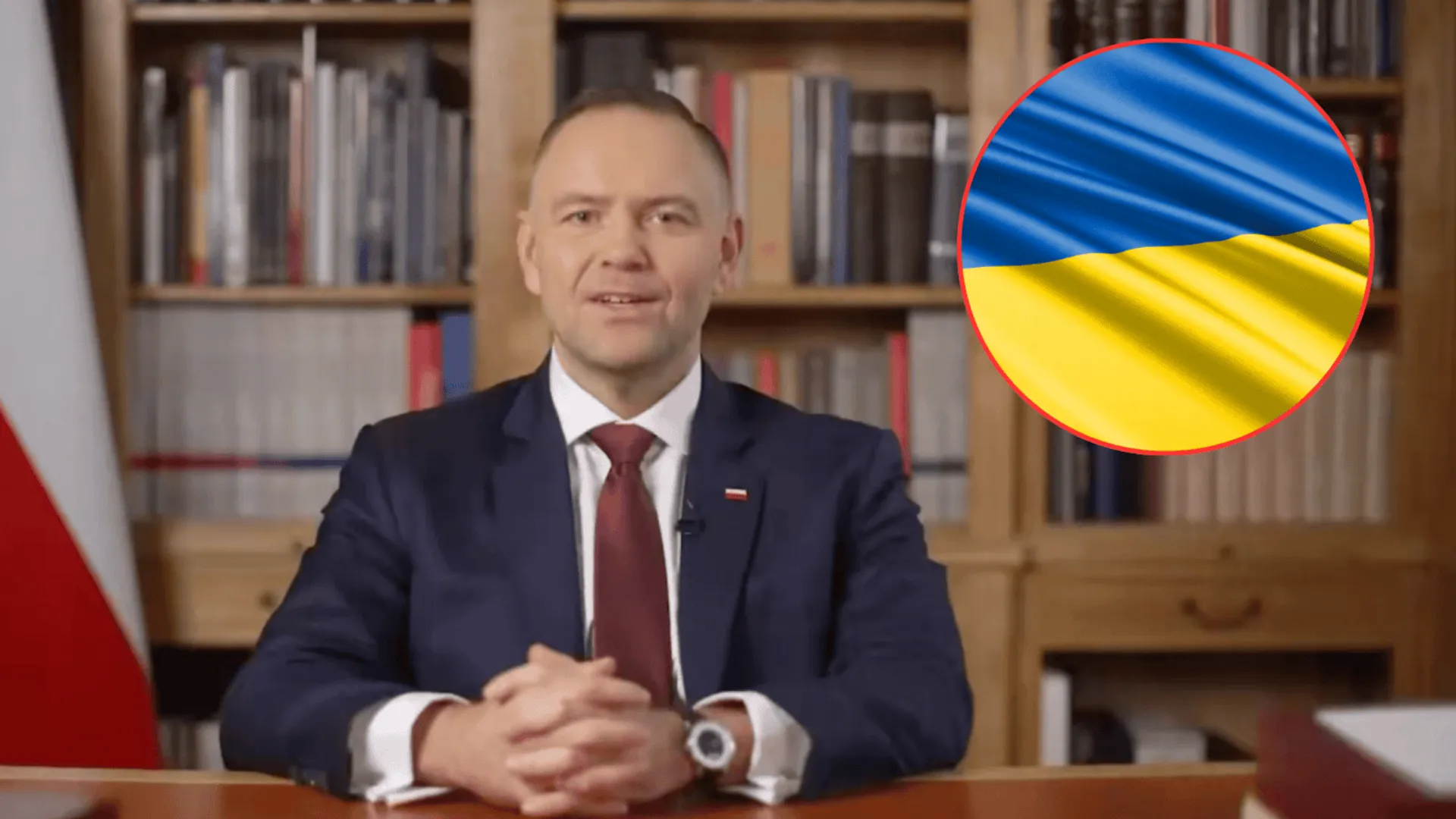 Karol Nawrocki, flaga Ukrainy