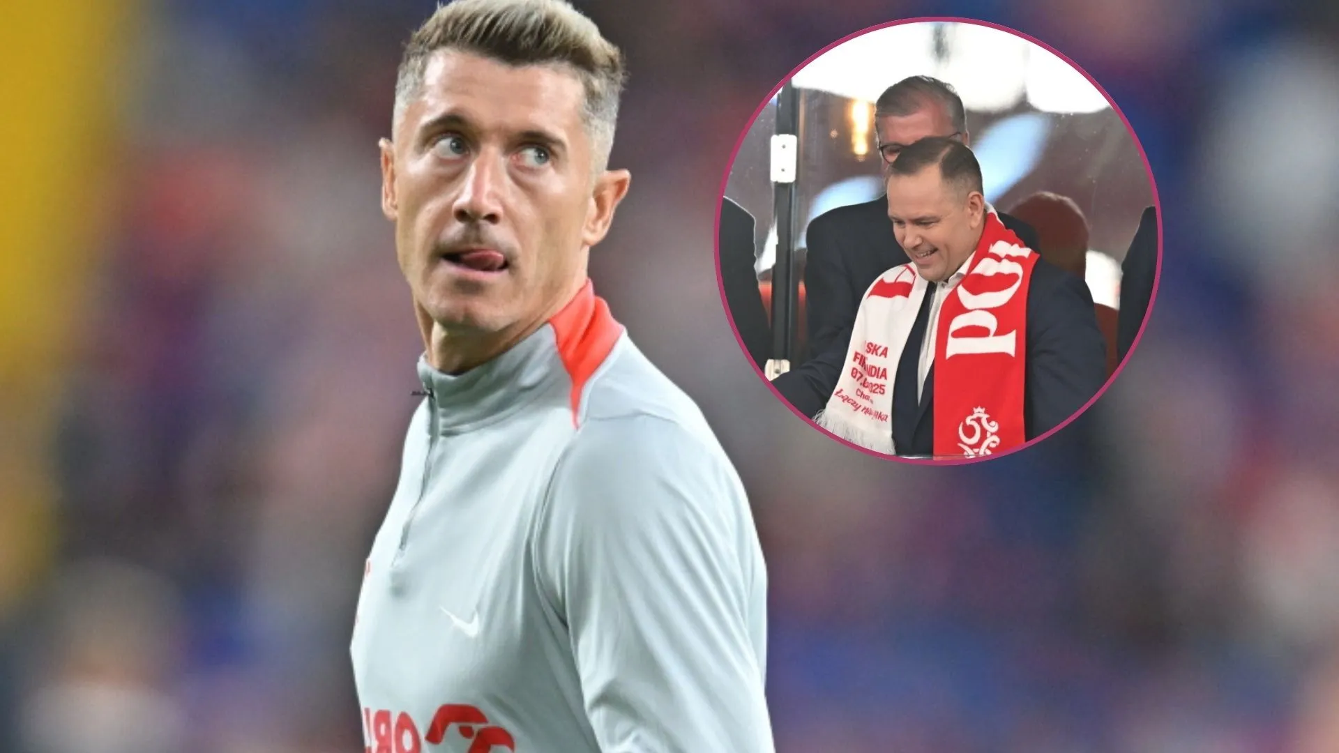 Karol Nawrocki na meczu reprezentacji