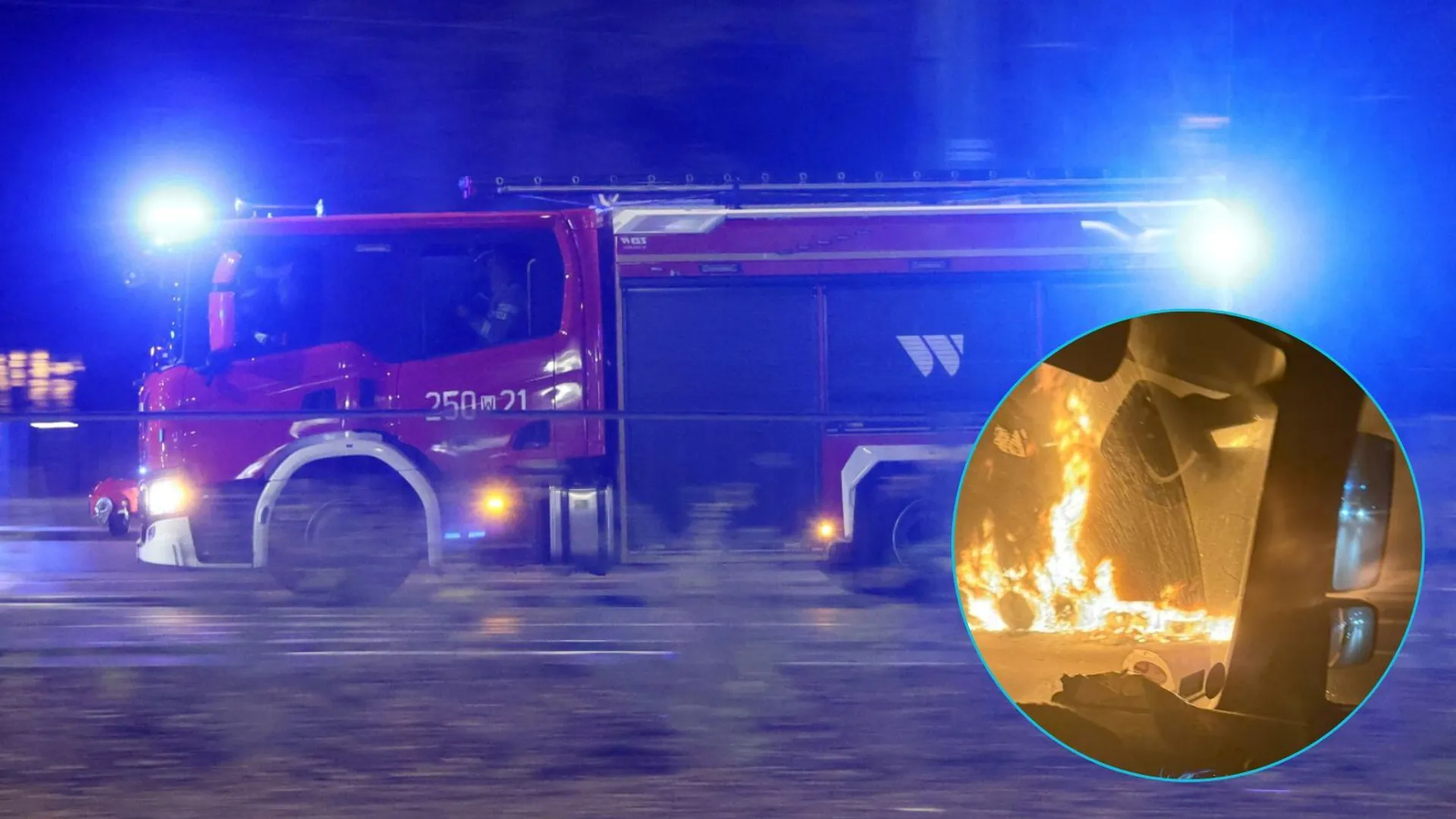 Pożar ciężarówki