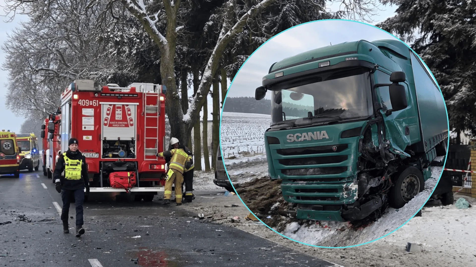 Tragedia w Studźcach: Matka i 8-letnia córka nie żyją po czołowym zderzeniu z ciężarówką