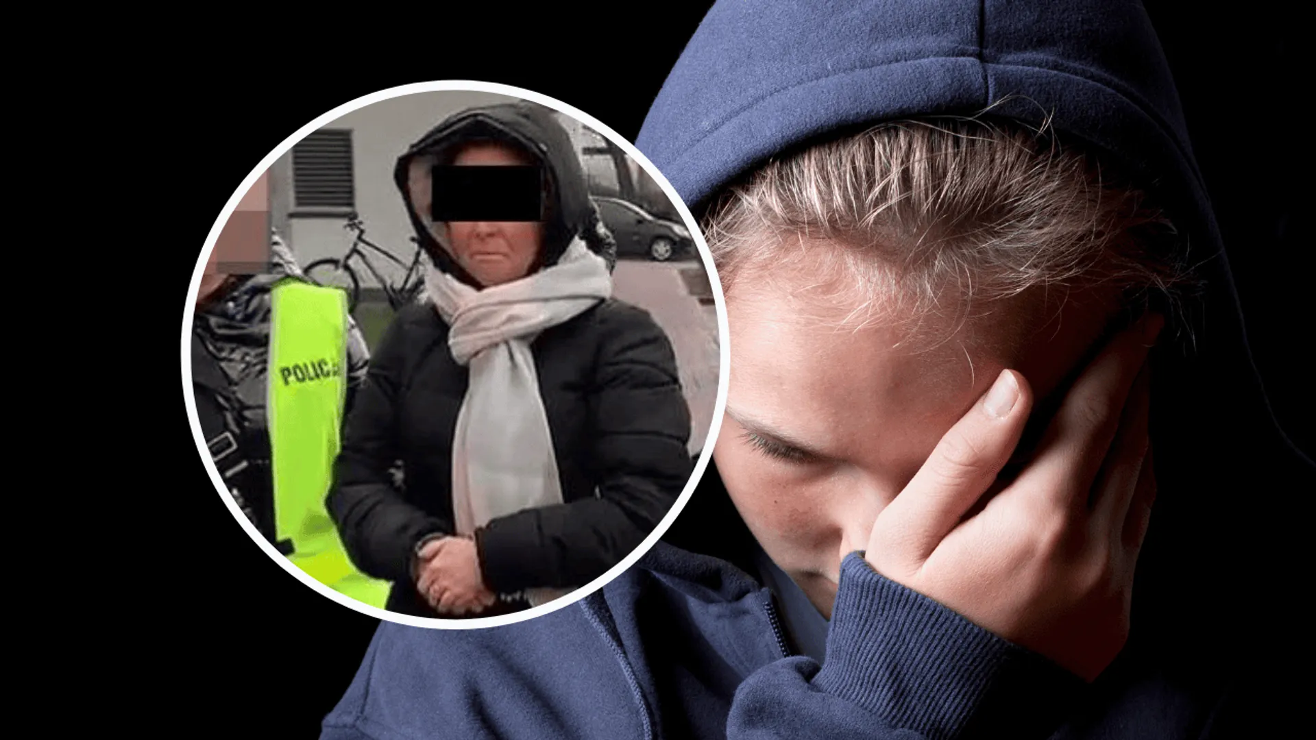 Monika B. zatrzymana fot. Lubelska Policja, tło canva