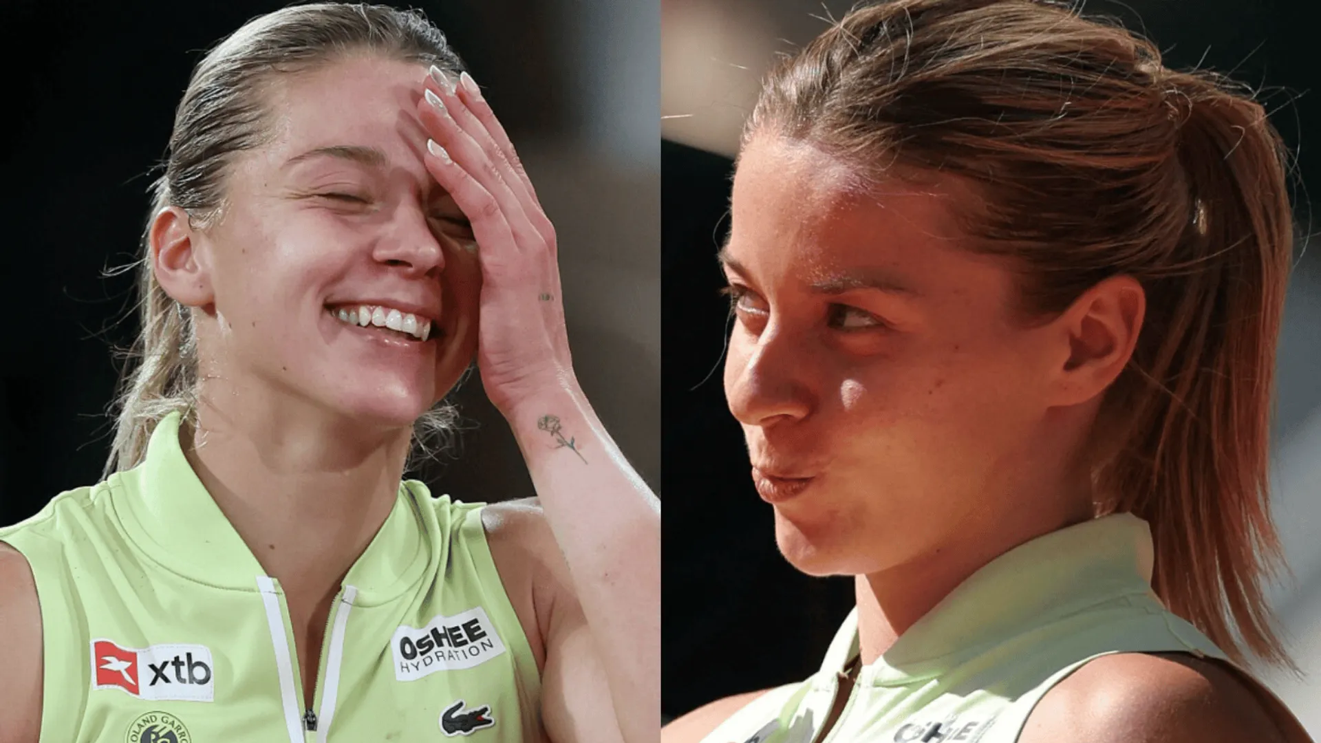 Maja Chwalińska w zielonej bluzce na korcie