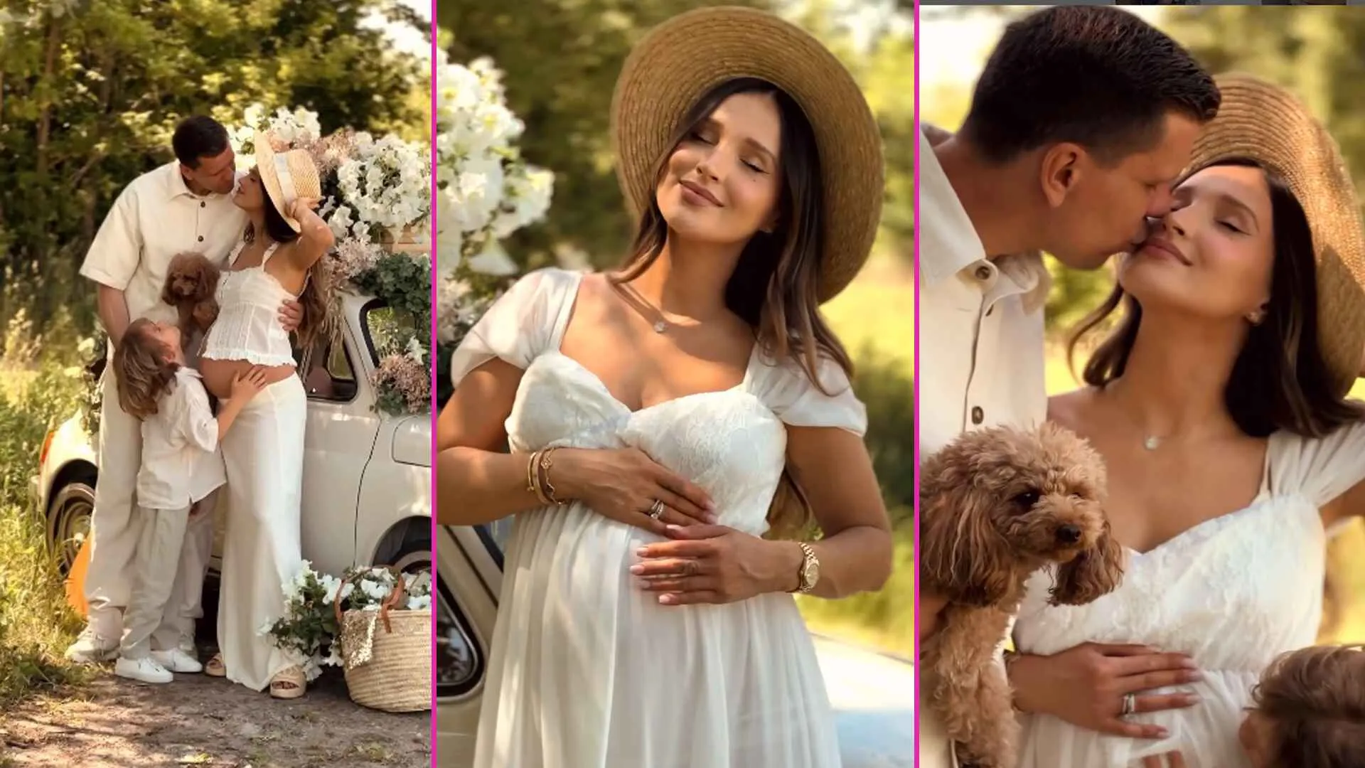 Marina i Wojtek Szczęśni w rodzinnej sesji ciążowej