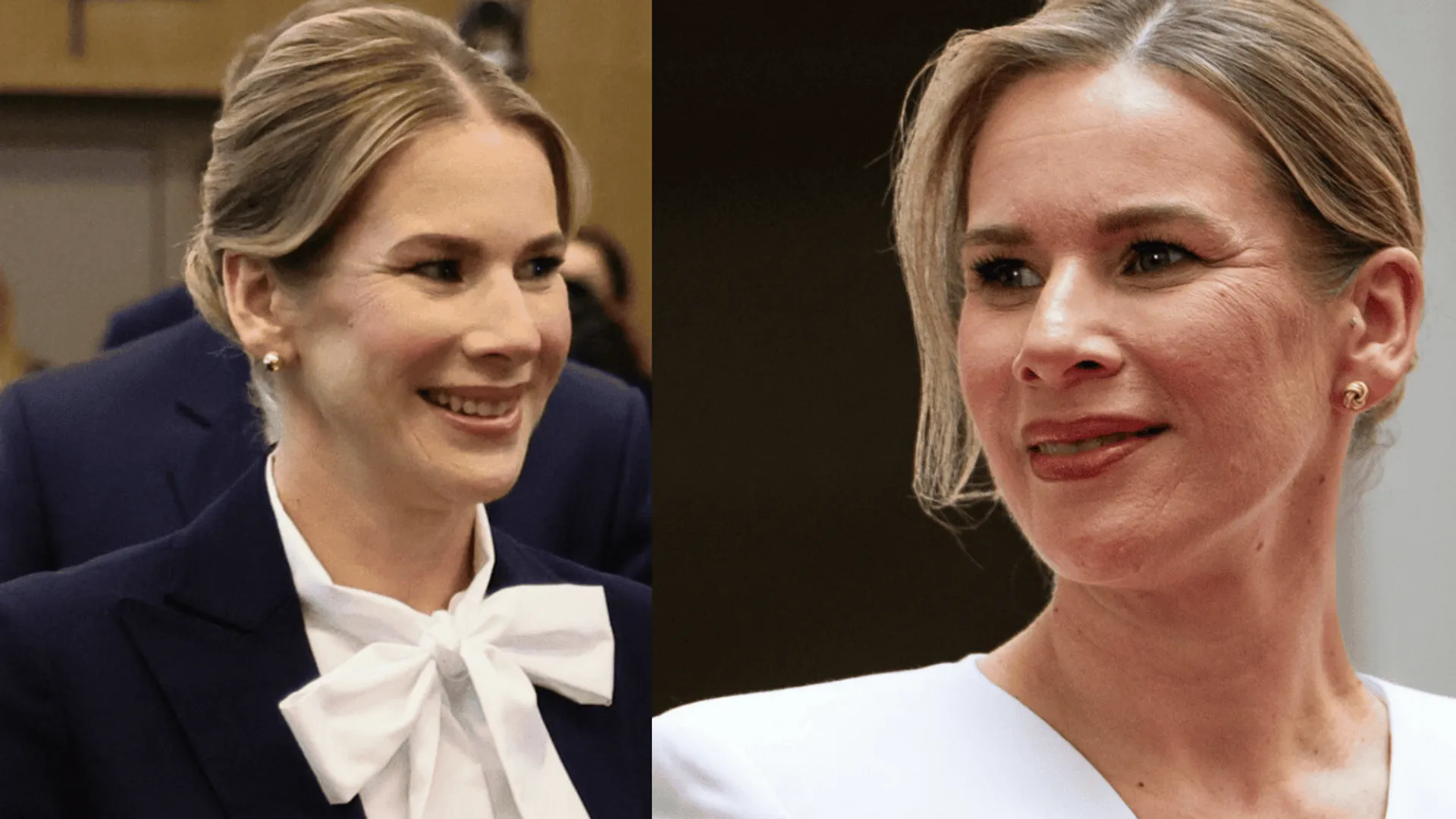 Marta Nawrocka z lekkim uśmiechem