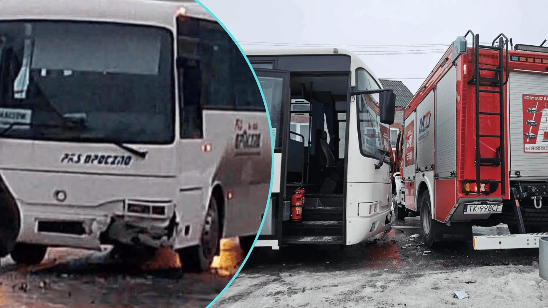 Wypadek pod Opocznem: Wóz strażacki uderzył w autokar z dziećmi