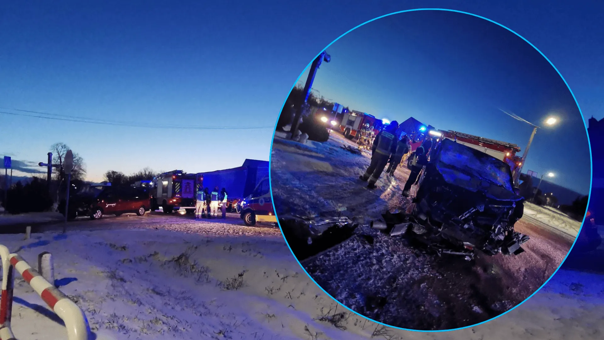 Poważny wypadek w Kotowie: Pięć osób rannych po zderzeniu busa z ciężarówką