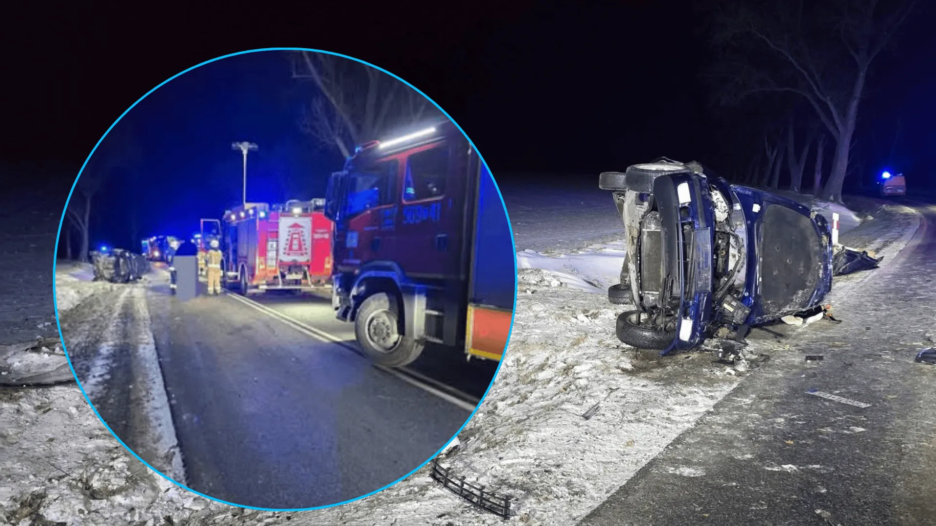 Tragiczny wypadek pod Strzegomiem: nie żyje 23-letni mężczyzna