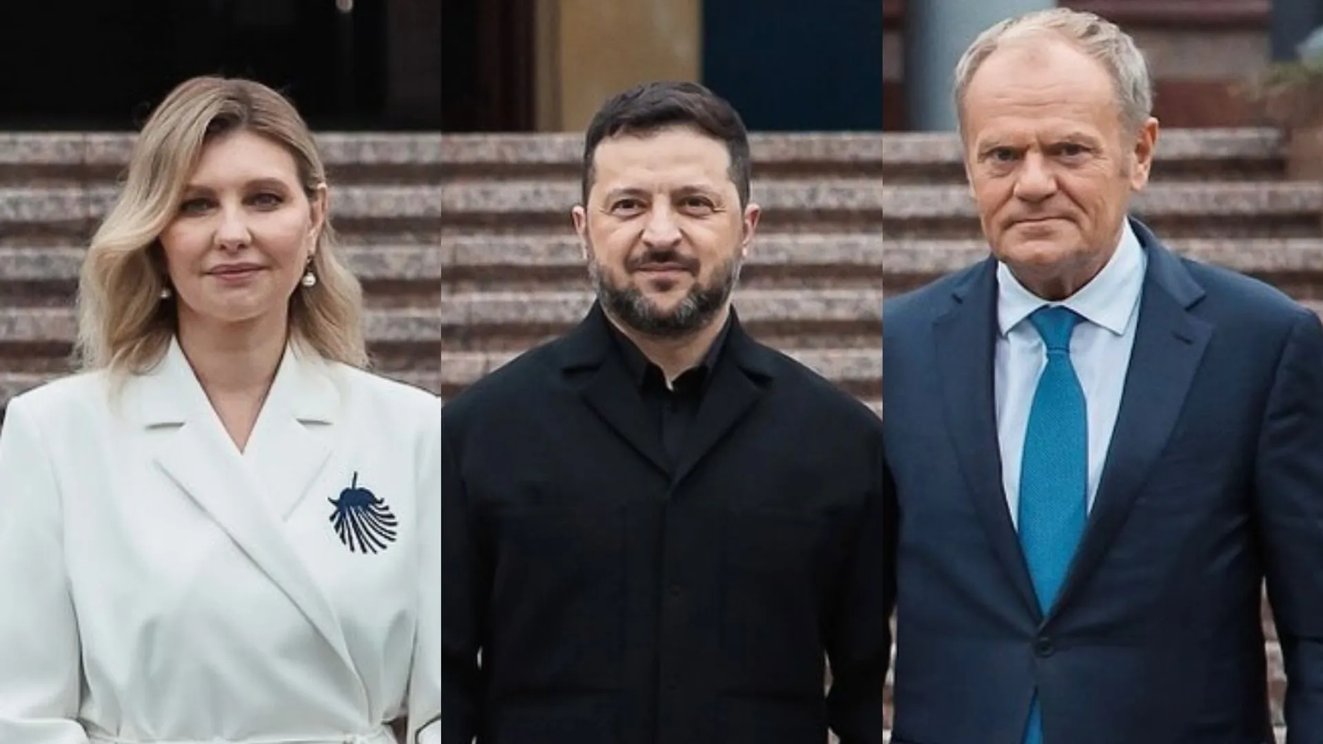 Ołena Zełenska, Wołodymyr Zełenski, Donald Tusk